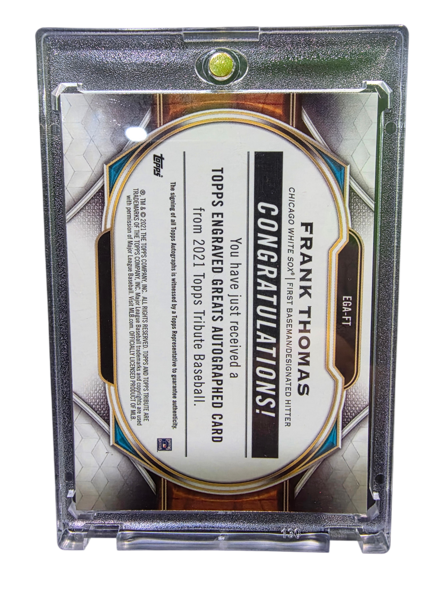 2021 Topps Tribute Engraved Greats Autographs Frank Thomas #EGA-FT Orange 24/25