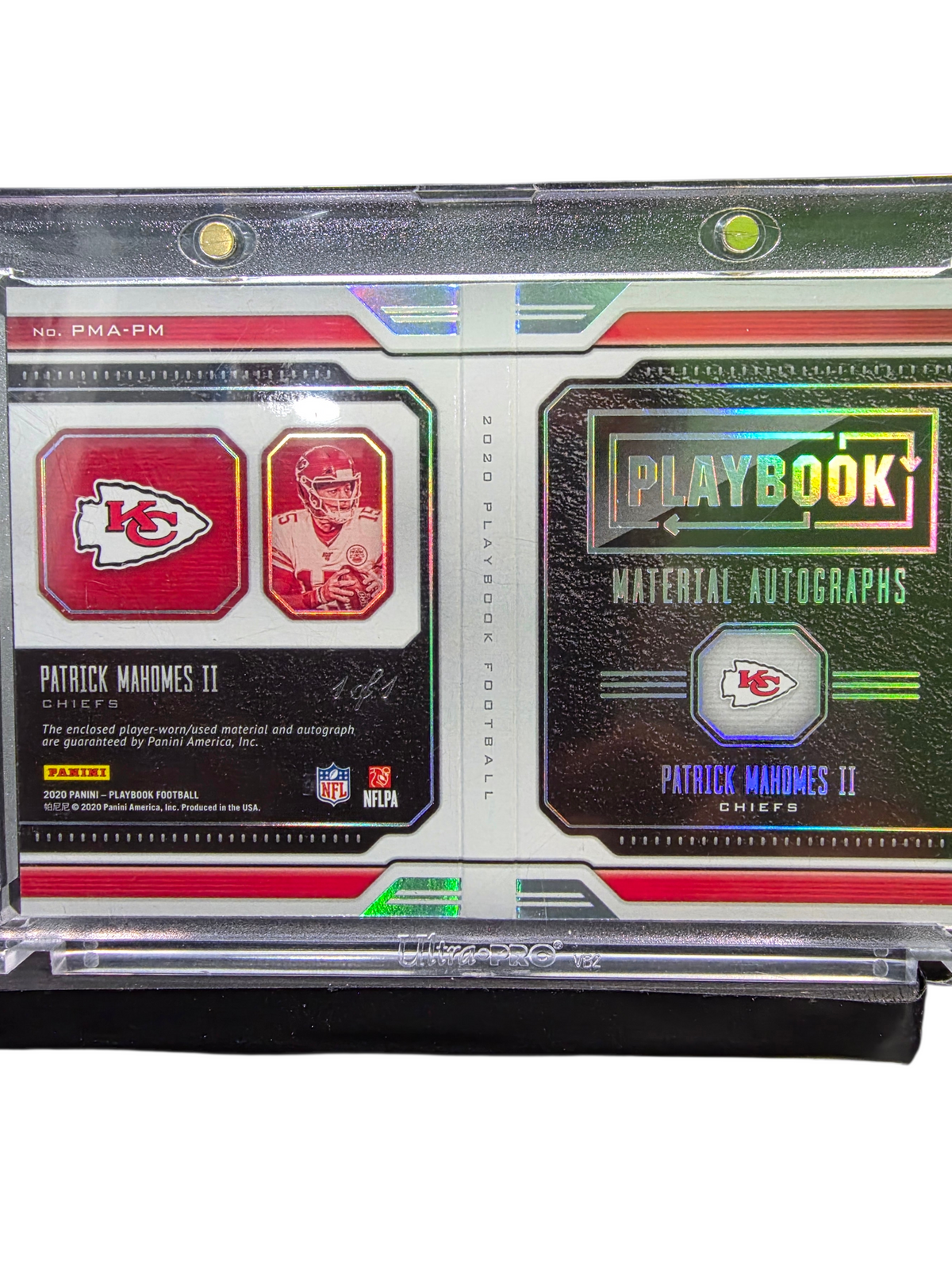2020 Panini Playbook Material Auto 1/1 Patrick Mahomes II #PMA-PM Booklet Patch