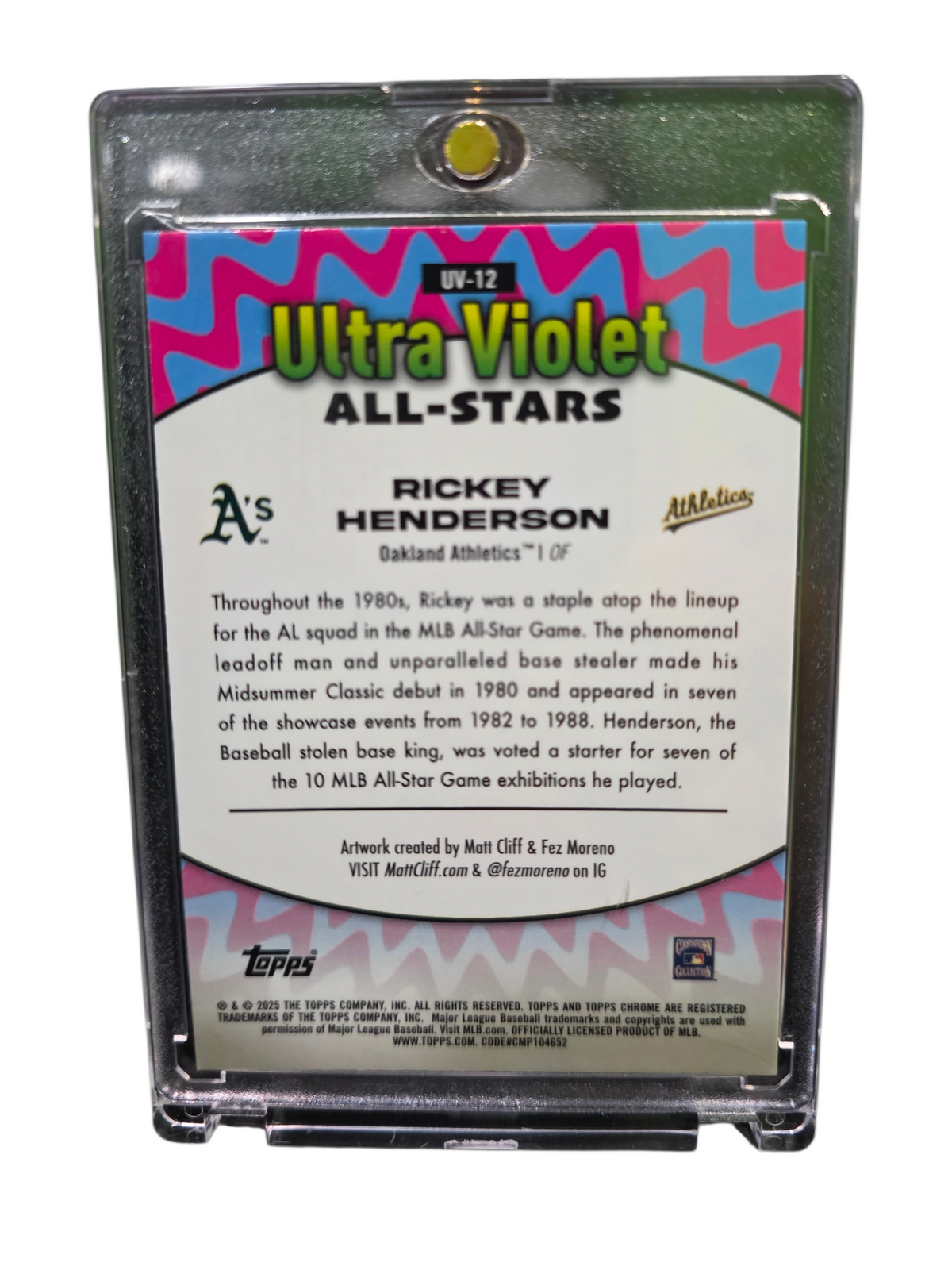 2025 Topps Chrome Ultraviolet All-Stars Rickey Henderson #UV-12
