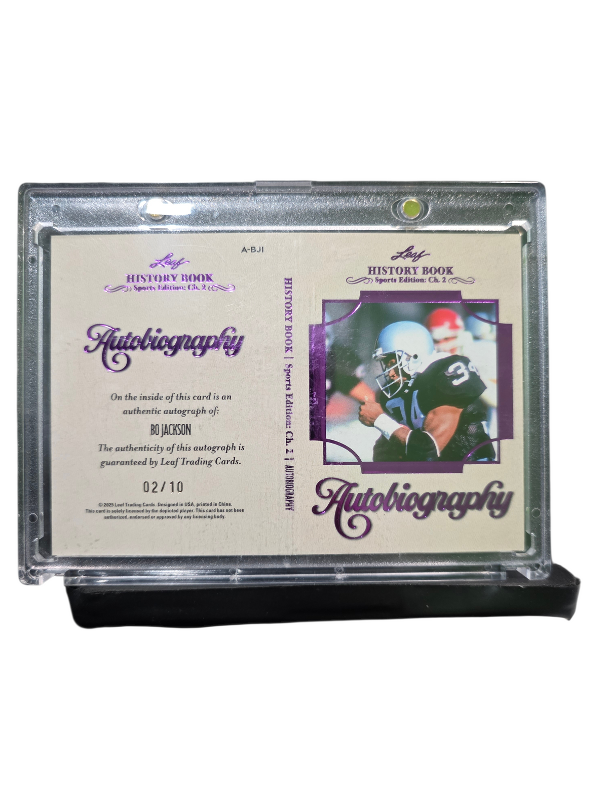 2025 Leaf History Book Sports Edition Vol. 2 Bo Jackson #A-BJ 02/10
