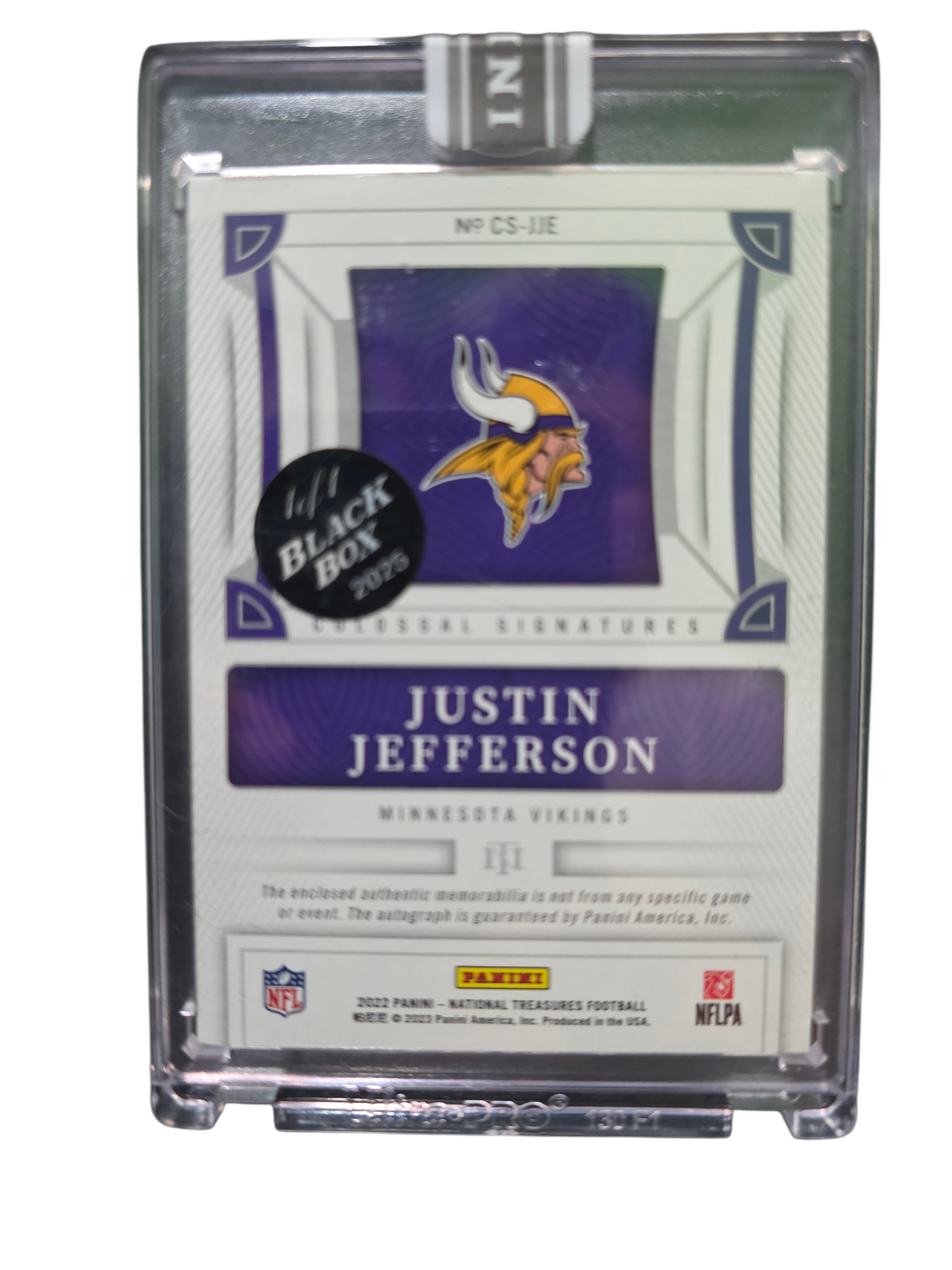 2025 Panini National Treasures Justin Jefferson #CS-JJE Patch 1/1