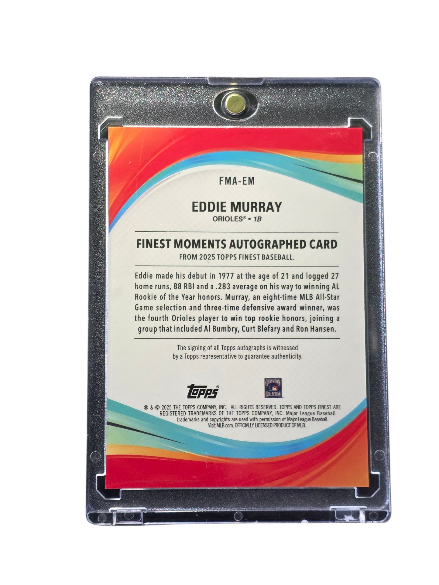 2025 Topps Finest Moments Autographs Eddie Murray #FMA-EM
