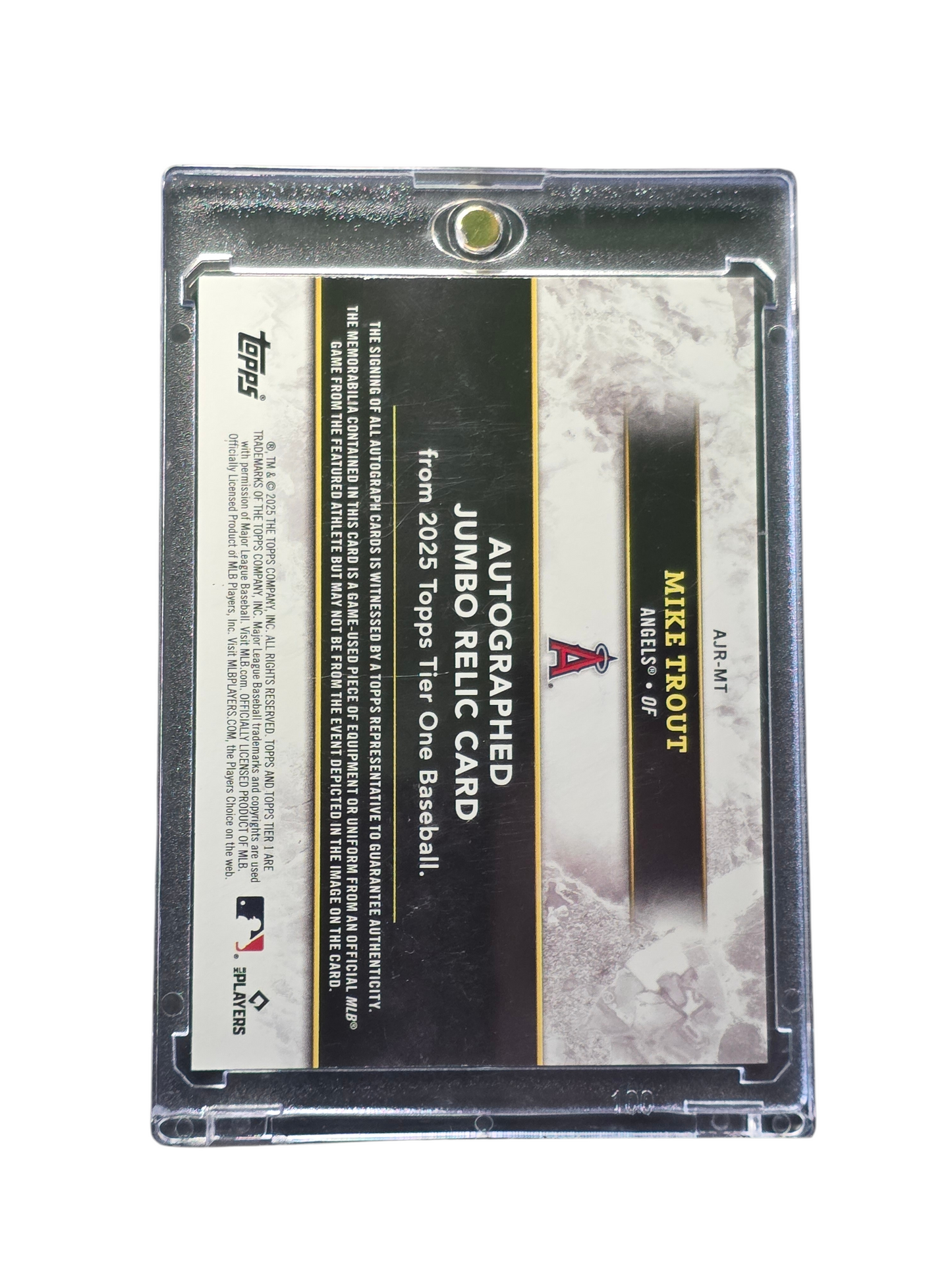 2025 Topps Tier One Baseball Mike Trout #AJR-MT Green Jumbo Relic 06/15