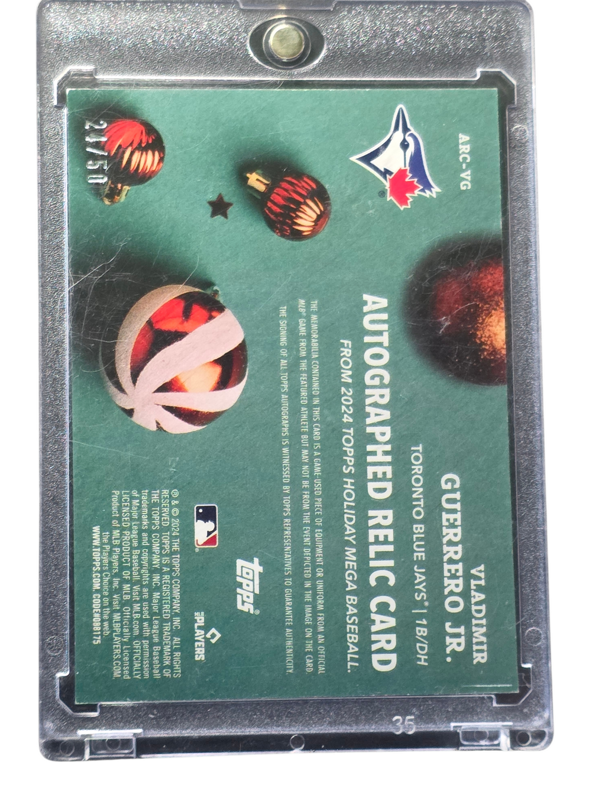 2024 Topps Holiday Mega Baseball Vladimir Guerrero Jr. #ARC-VG Relic