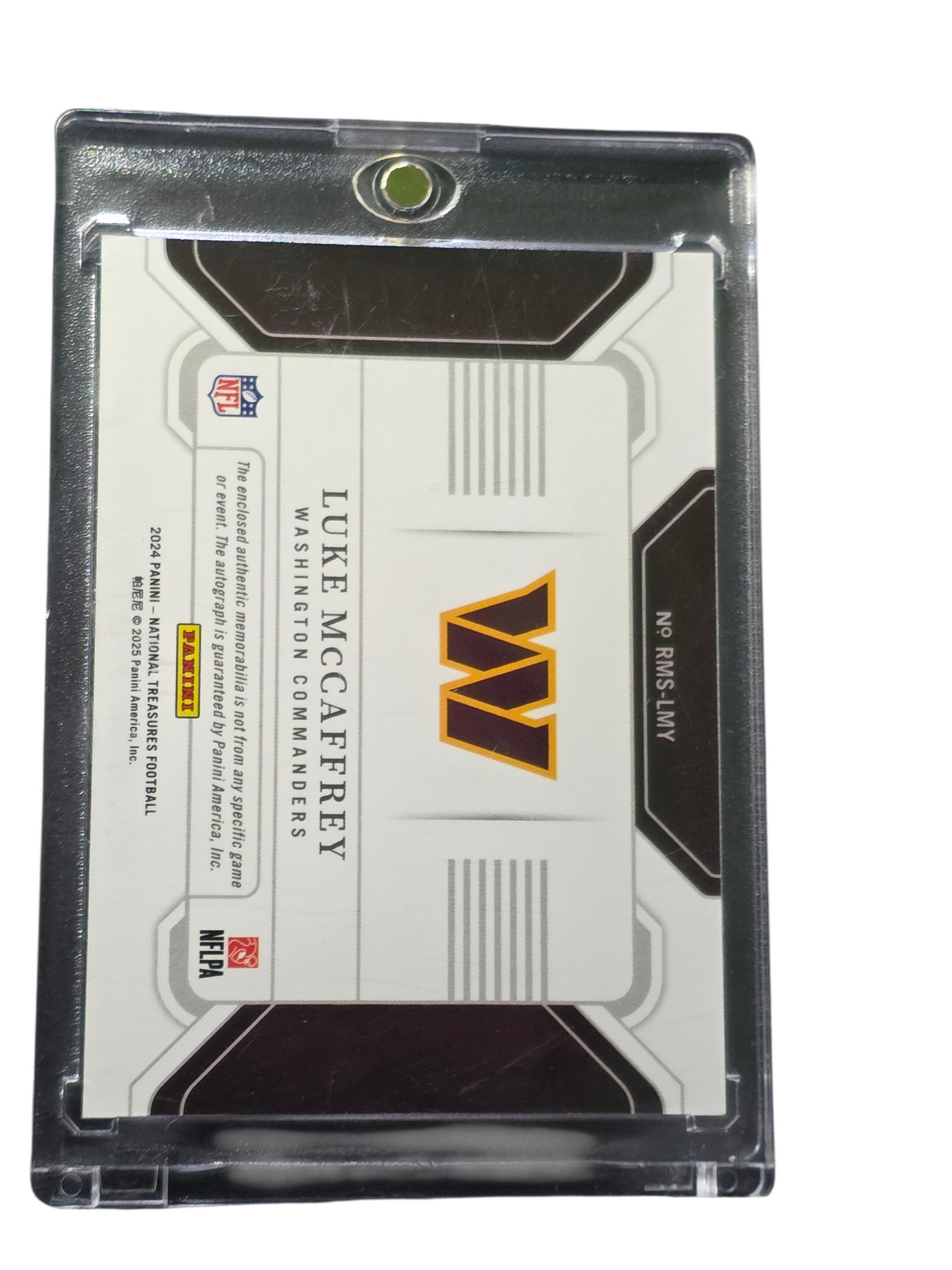 2025 Panini National Treasures Luke McCaffrey RC Patch 23/25