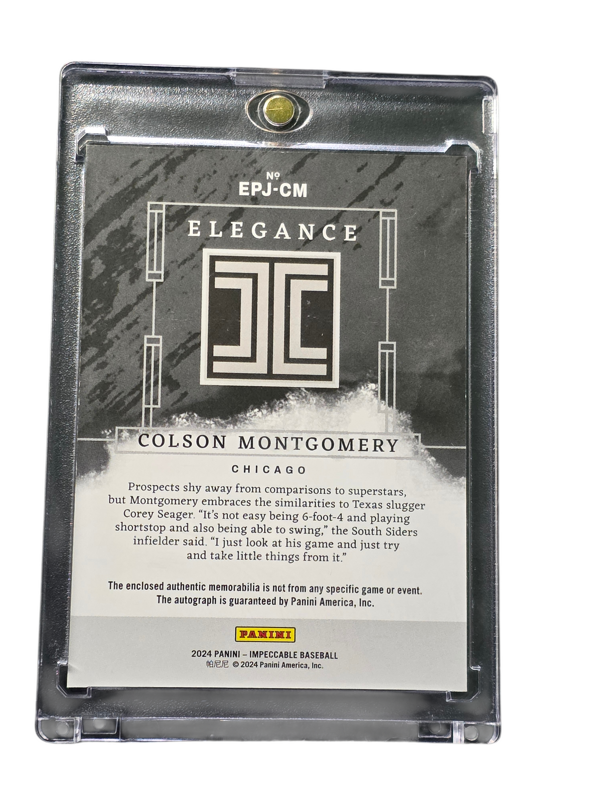 2024 Panini Impeccable Elegance Colson Montgomery #EPJ-CM Patch