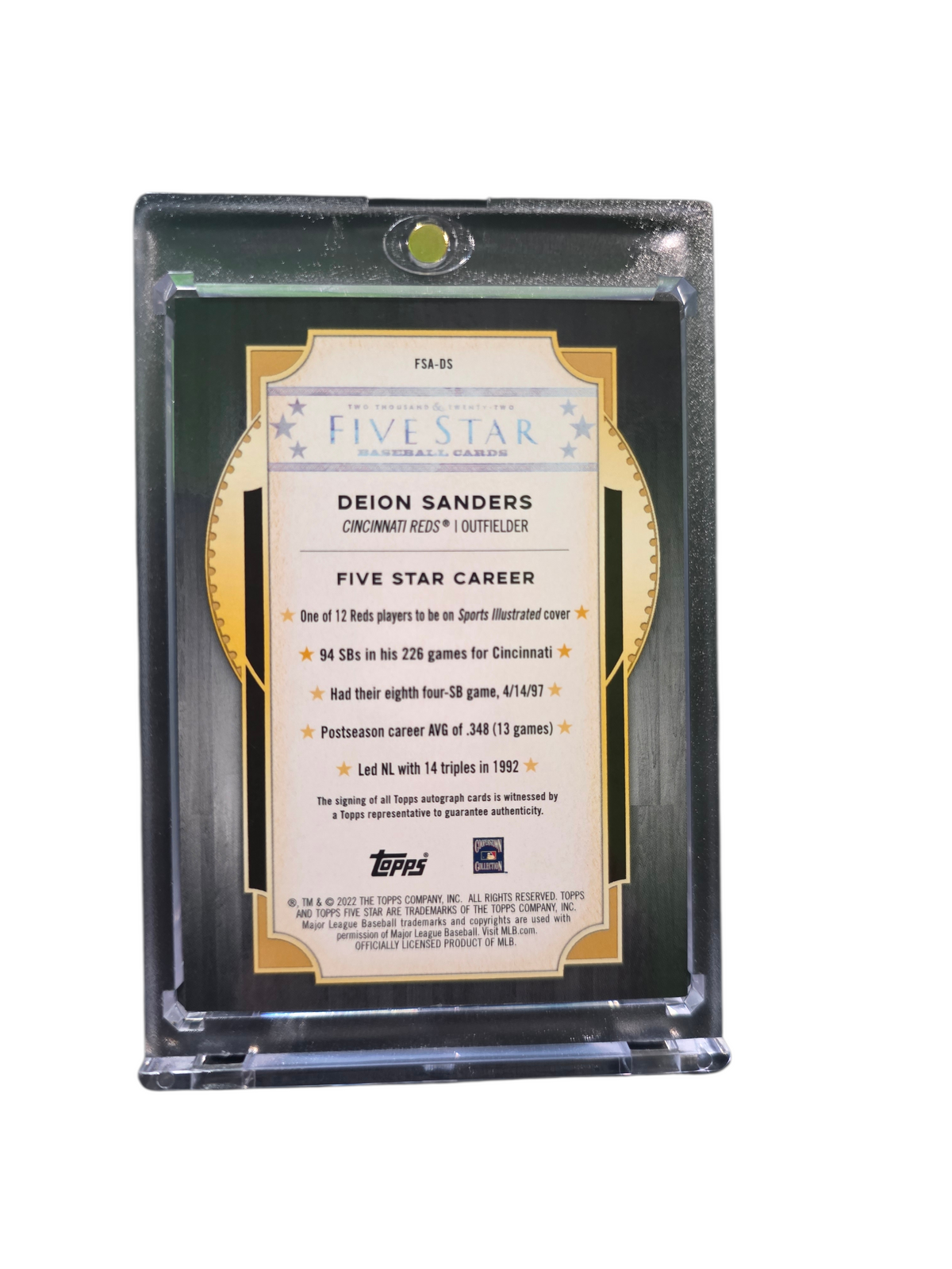 2022 Topps Five Star Deion Sanders #FSA-DS 10/75