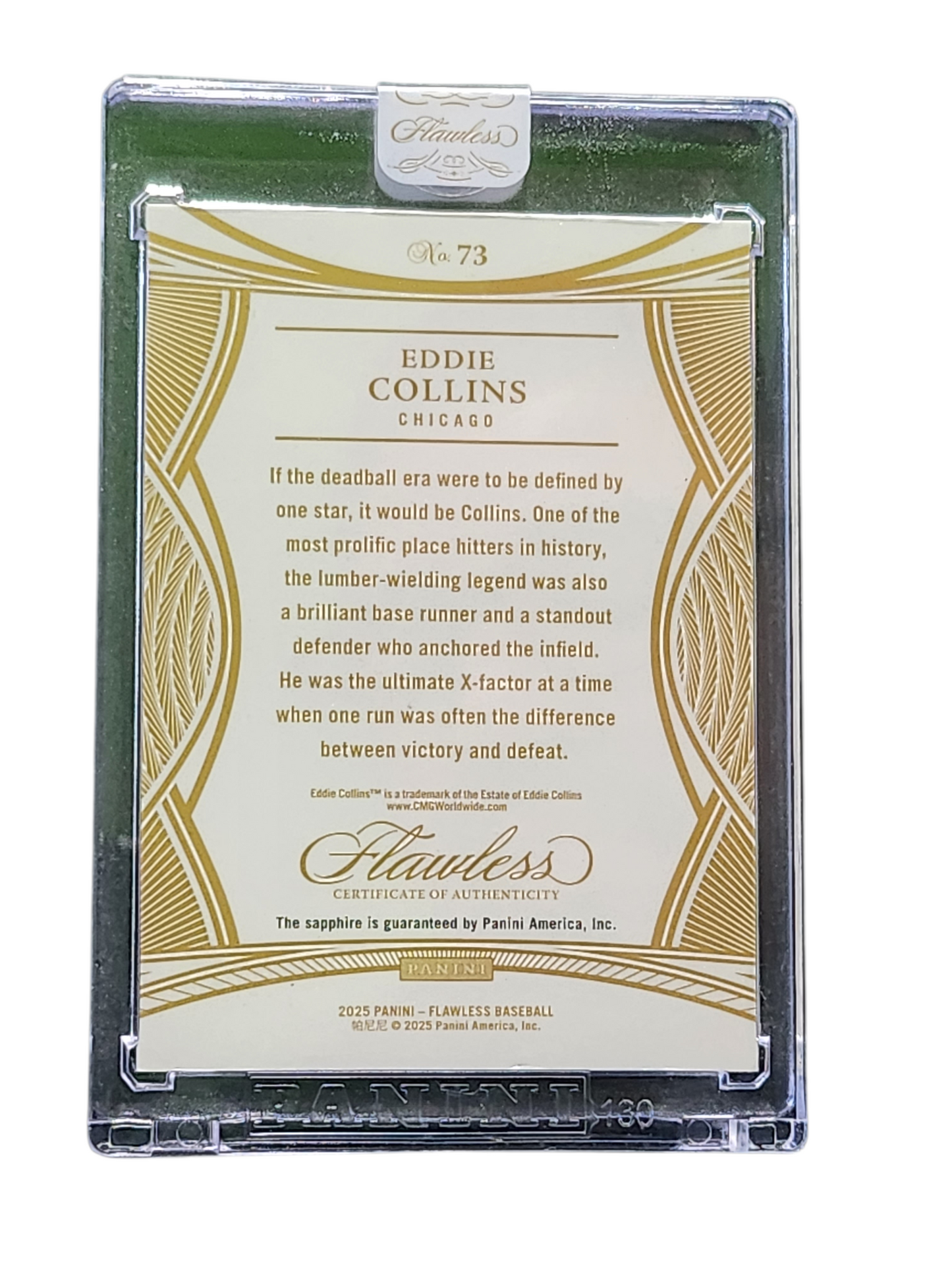 2025 Panini Flawless Baseball Legends Eddie Collins #73 15/15