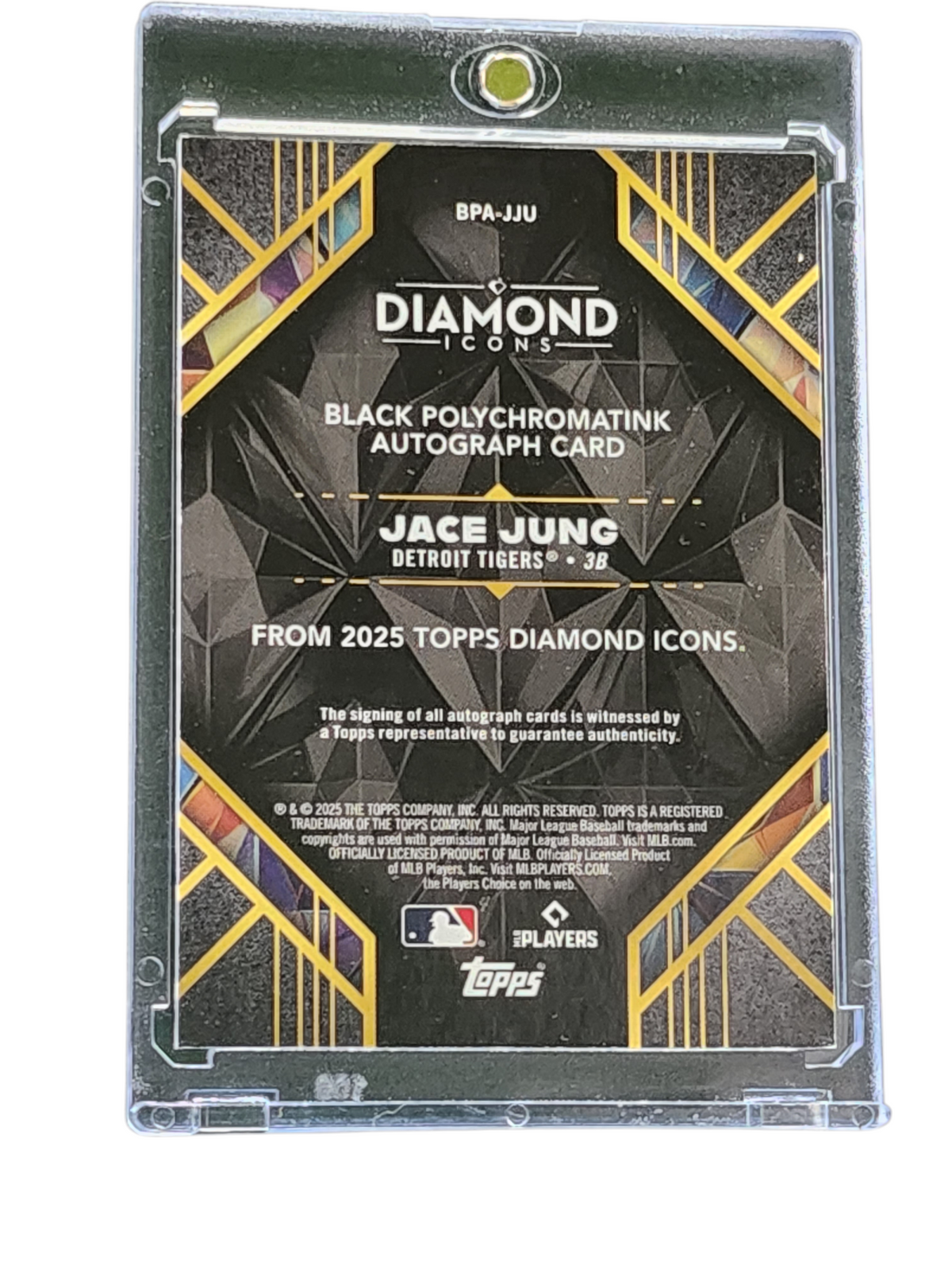 2025 Topps Diamond Icons Black Polychromatink Auto Jace Jung #BPA-JJU RC 11/15