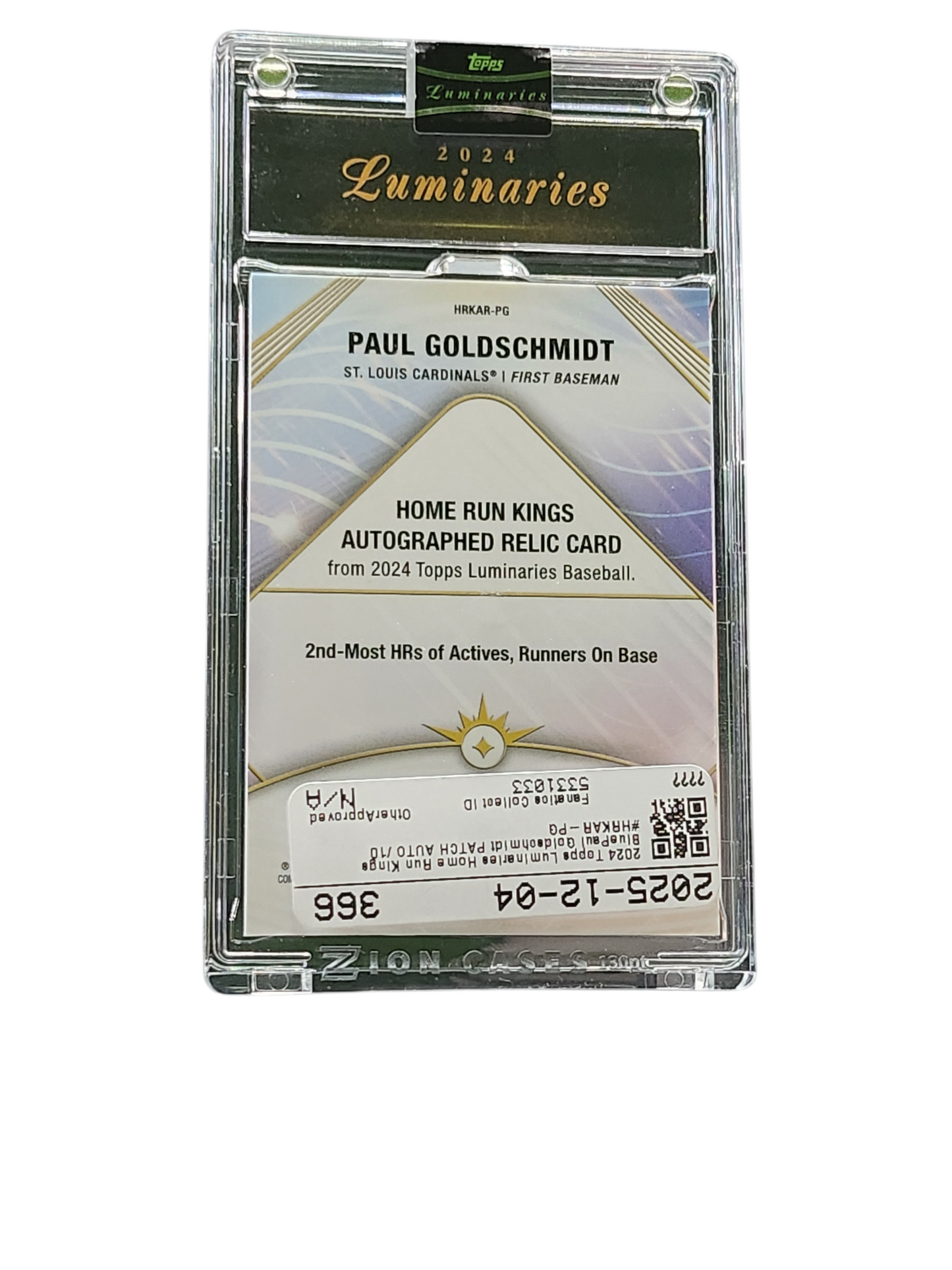 2024 Topps Luminaries Paul Goldschmidt #HRKA-PG /10