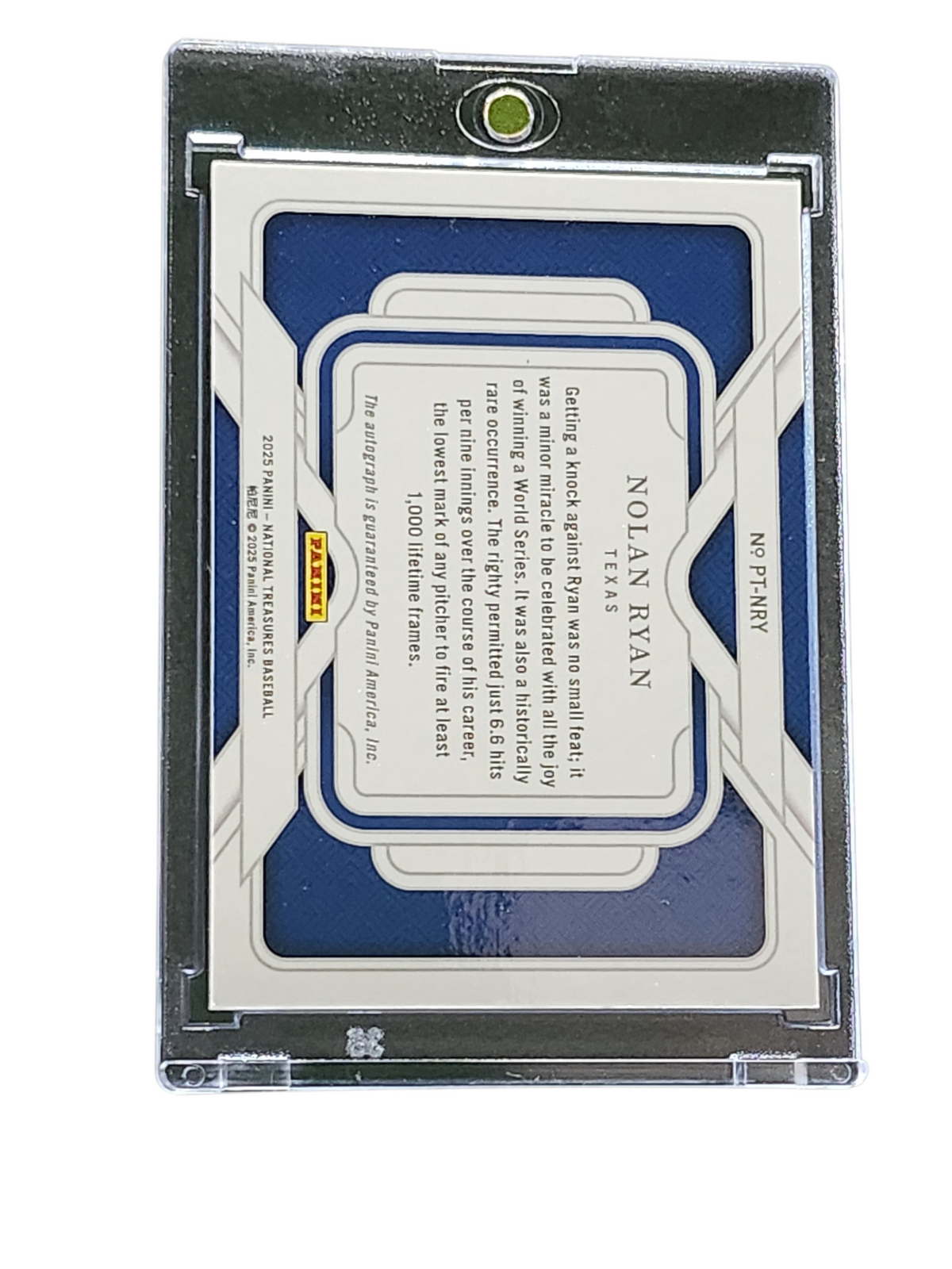 2025 Panini National Treasures Baseball Nolan Ryan #NP-NRY No-Pin
