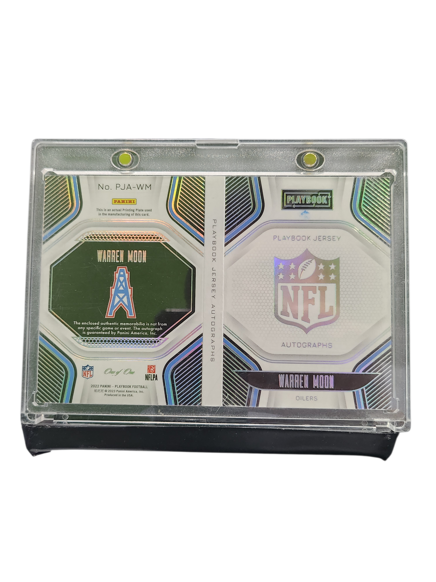 2023 Panini Playbook Warren Moon #PJA-WM 1/1 Printing Plate Auth Memorabilia