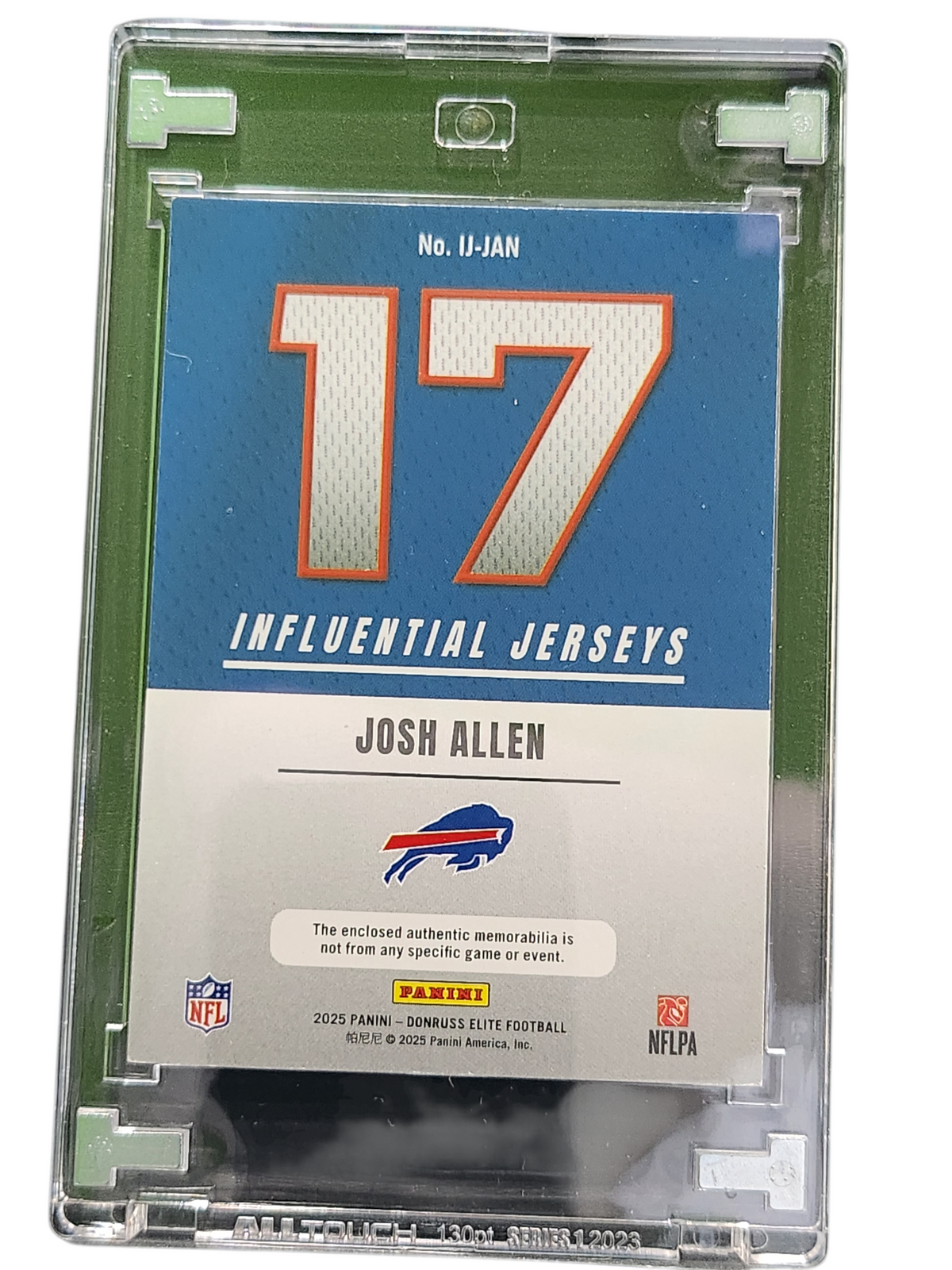2025 Panini Donruss Elite Jerseys Josh Allen #IJ-JAN 81/99 Jersey Patch