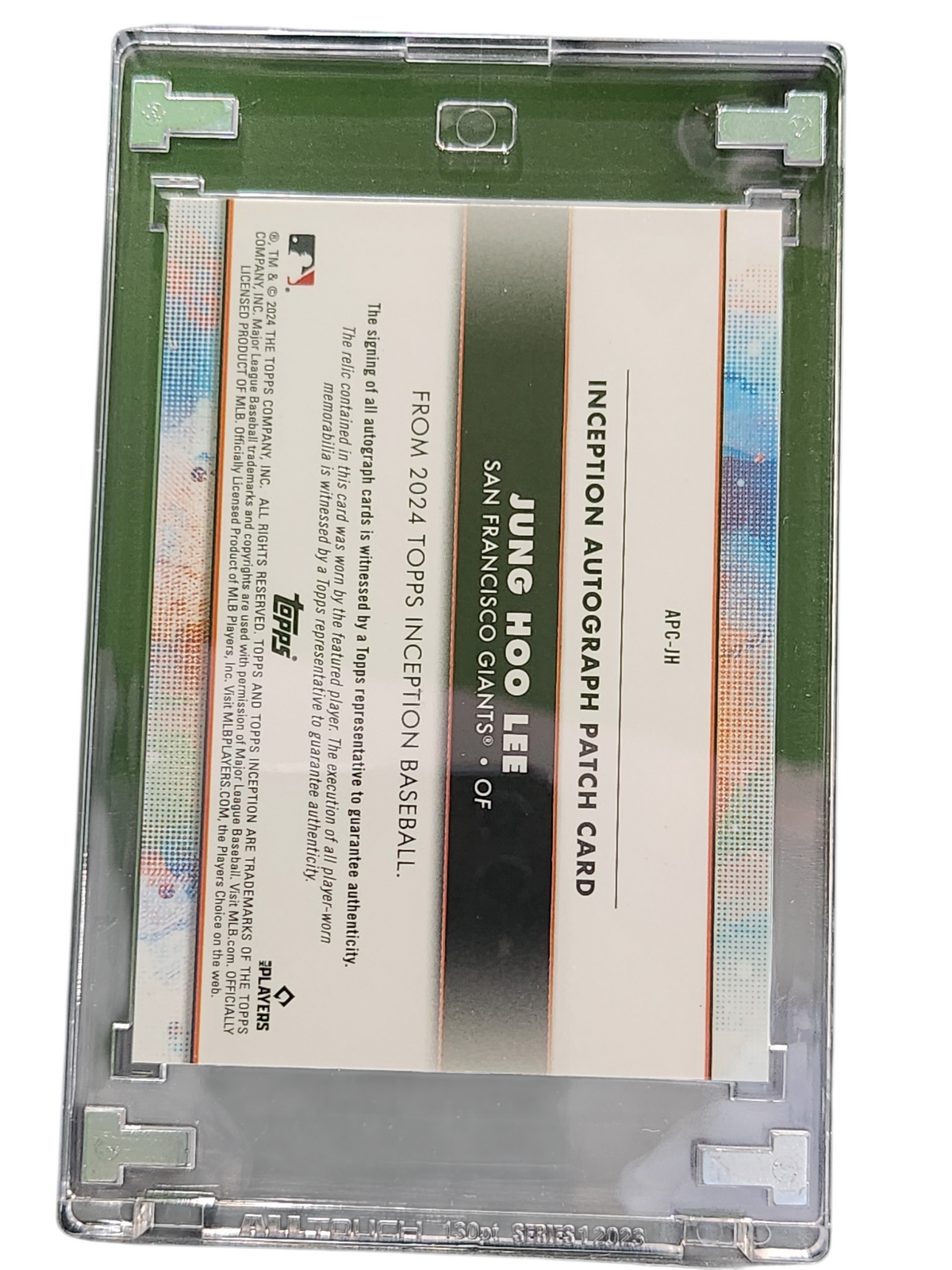 2024 Topps Inception Jung Hoo Lee #APC-JH Player-Worn Memorabilia Patch RC