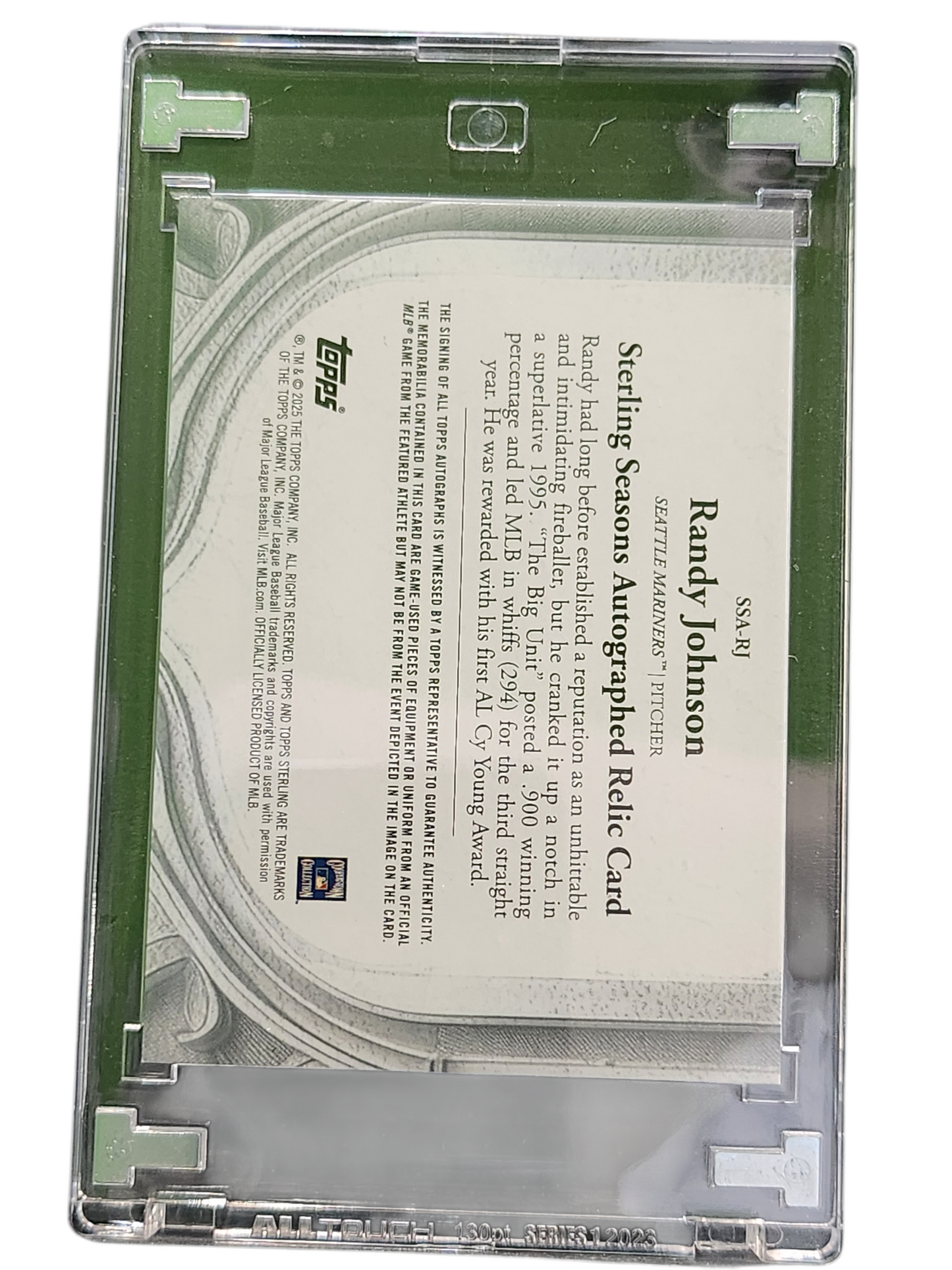 2023 Topps Randy Johnson #SSA-RJ 04/25 Game-used Sterling Seasons Auto Relic
