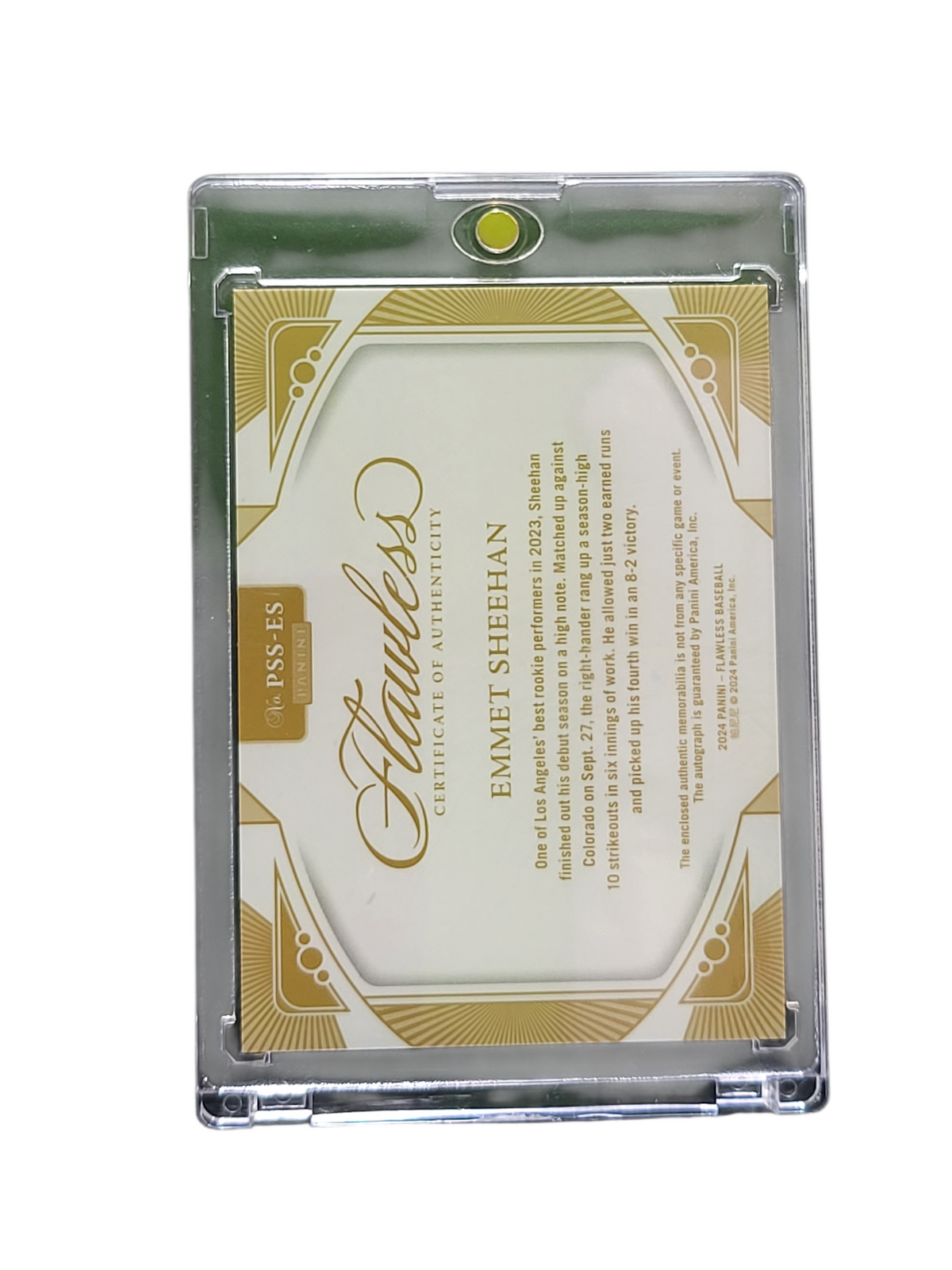 2024 Panini Flawless Prominent Swatch Emmet Sheehan #PSS-ES Green Dual Patch