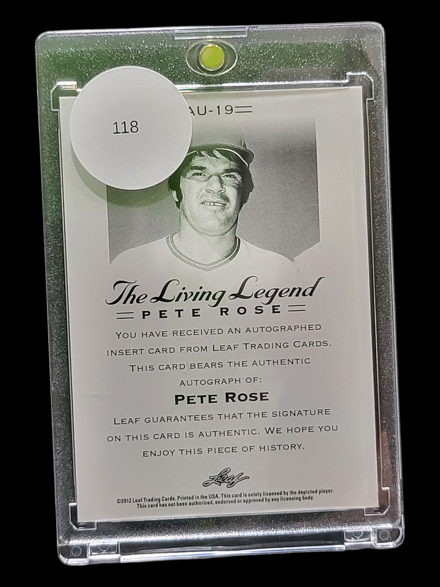 2012 Leaf The Living Legend Pete Rose #AU-19