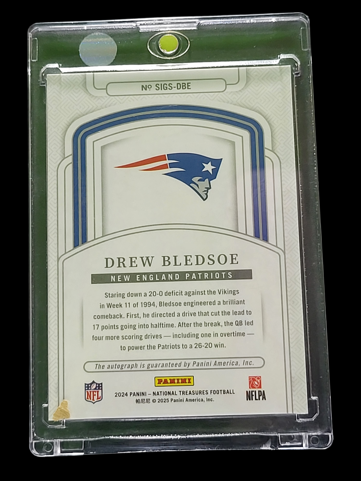 2025 Panini National Treasures Drew Bledsoe #SIGS-DBE 04/25