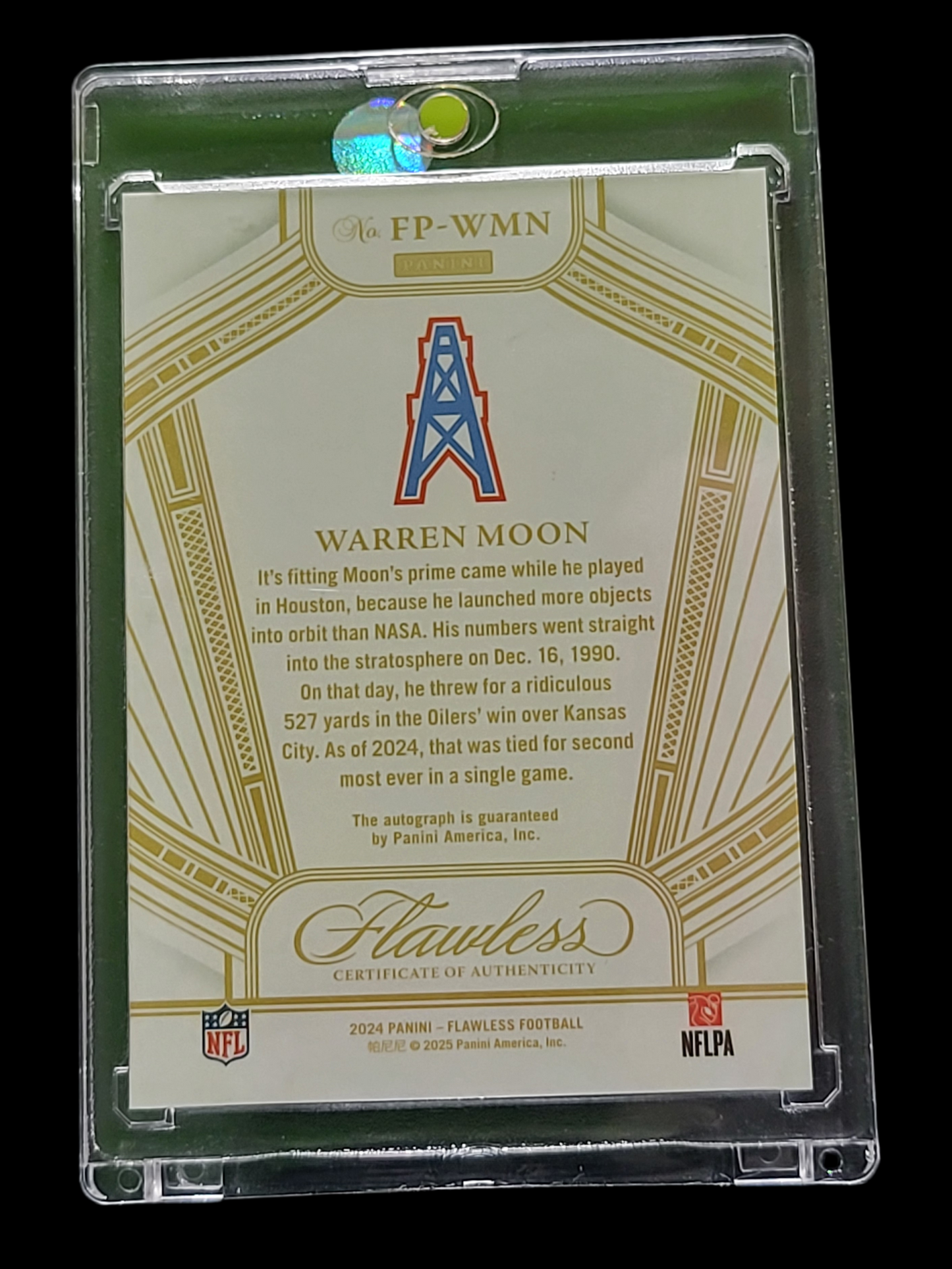 2025 Panini Flawless Football Warren Moon #FP-WMN Ruby 05/15