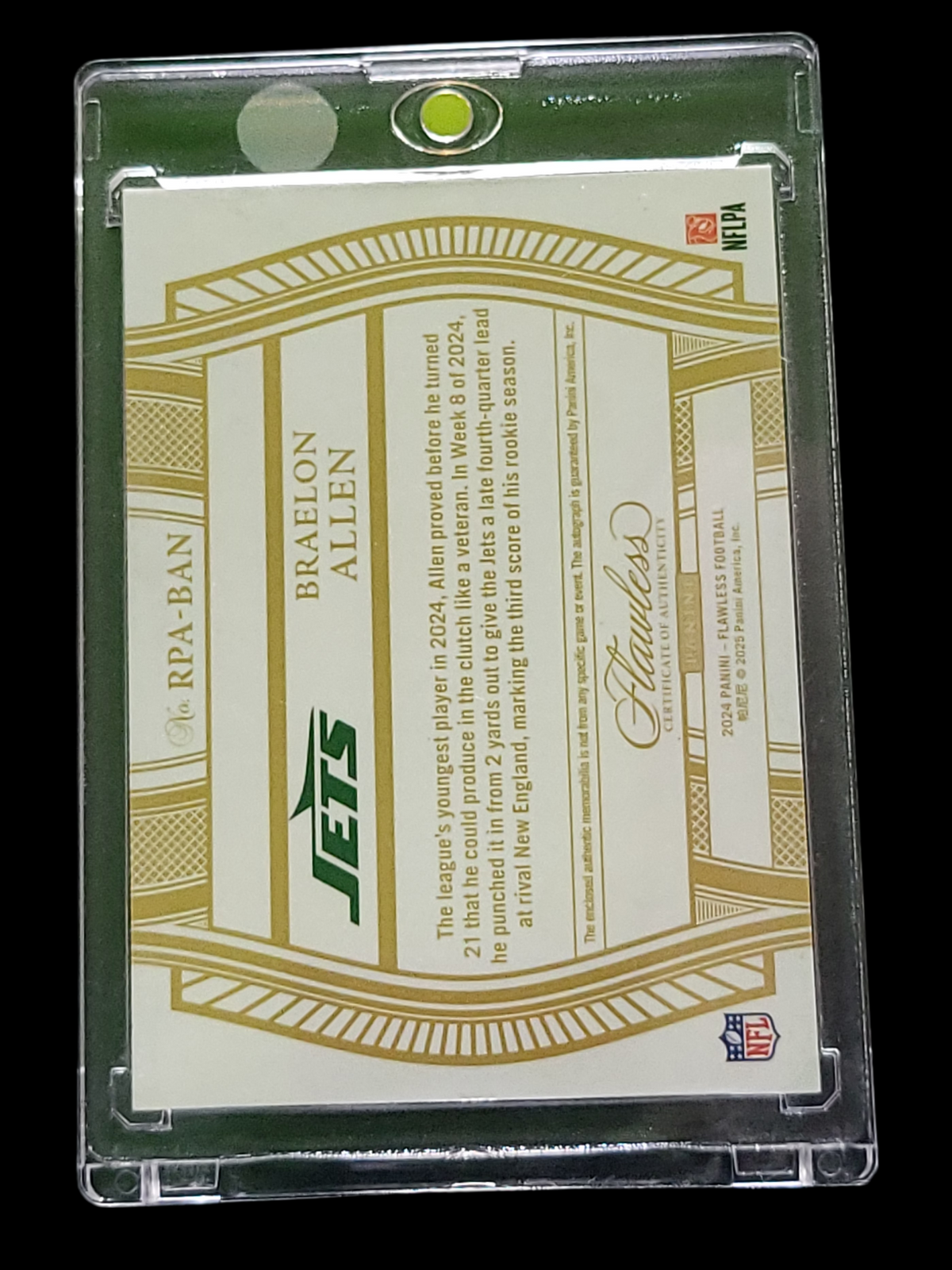 2025 Panini Flawless Braelon Allen #RPA-BAN Autograph Patch 25/25