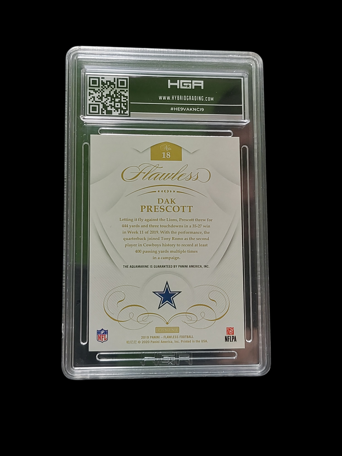 2020 Panini Flawless Dak Prescott #18 Aquamarine