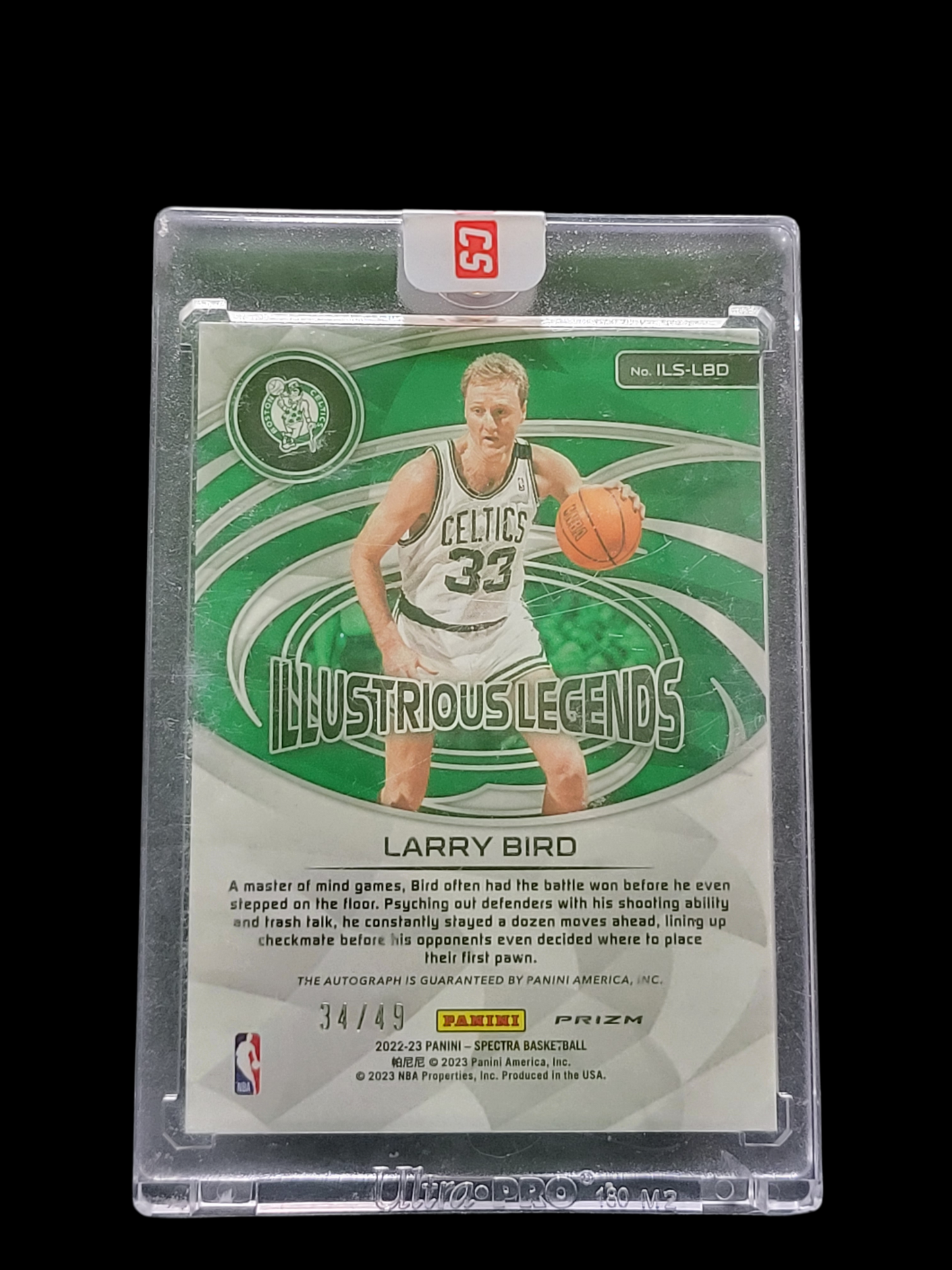 2023 Panini Spectra Prizm Illustrious Legends Larry Bird #ILS-LBD Green 34/49