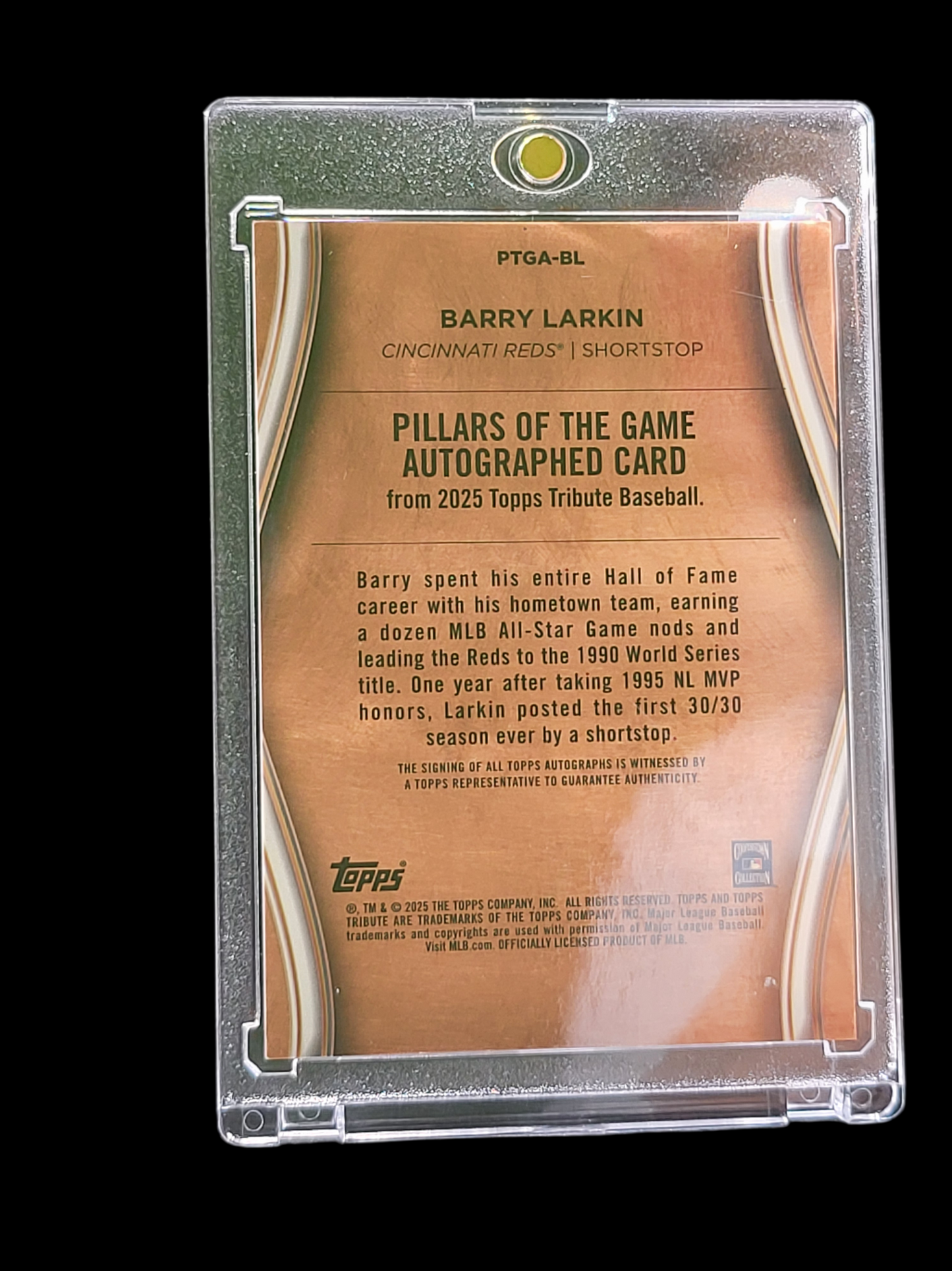 2025 Topps Tribute Baseball Barry Larkin #PTGA-BL 30/30 Pillars of the Game Auto