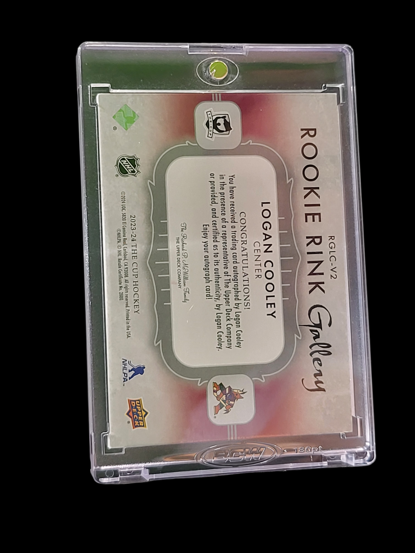 2023 Upper Deck The Cup Rookie Link Gallery Logan Cooley #RLG-2 21/25