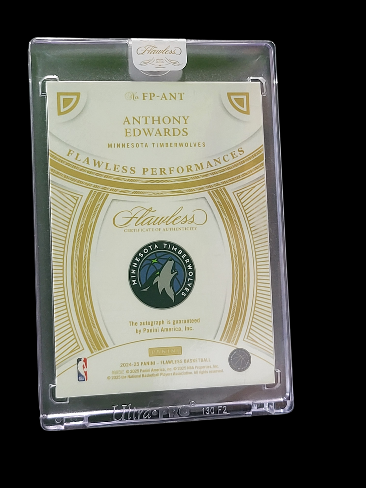 2025 Panini Flawless Flawless Performances Anthony Edwards #FP-ANT 3/8