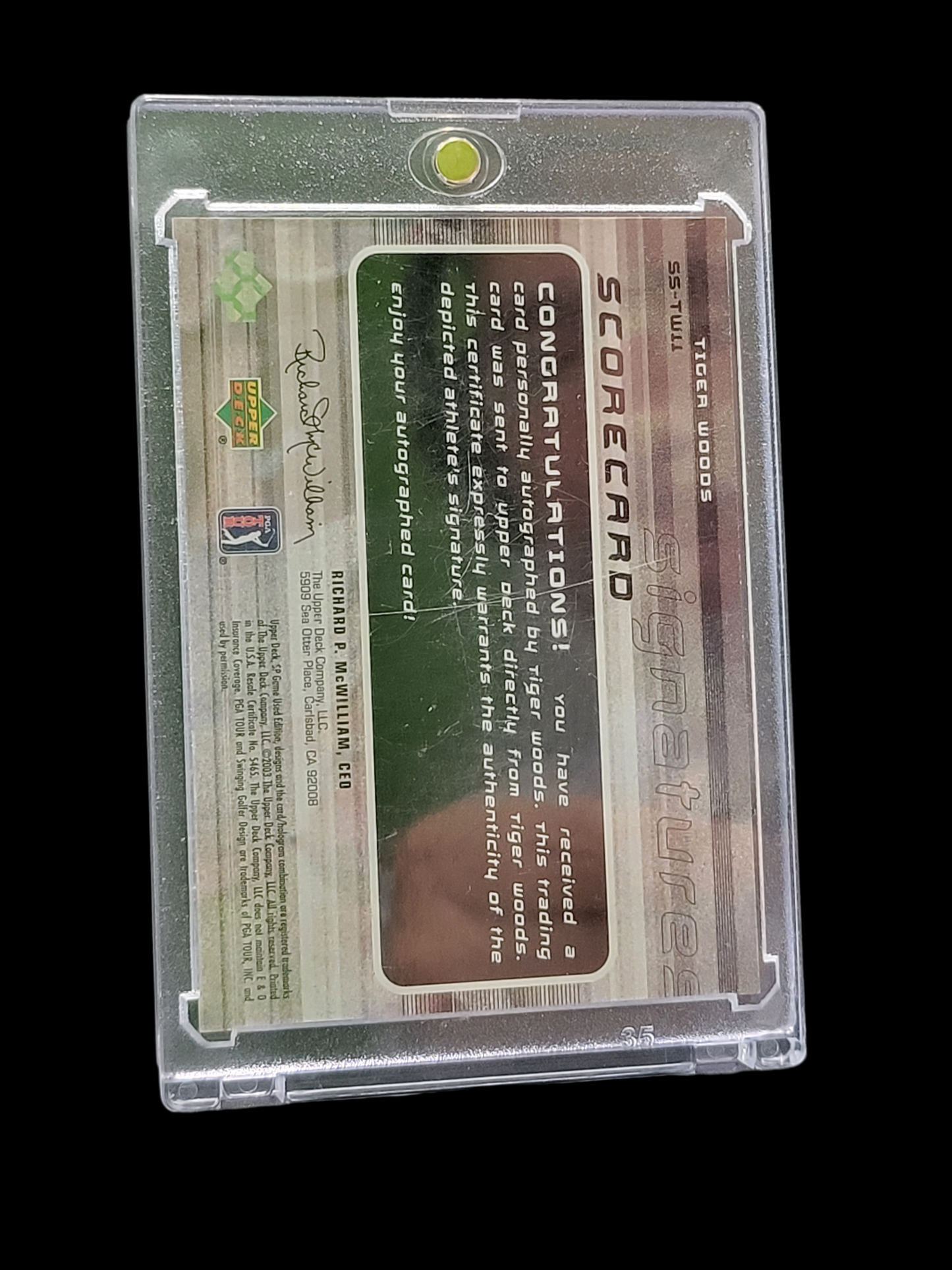 2003 Upper Deck SP Game Used Signatures Tiger Woods #SS-TWII Authentic Auto