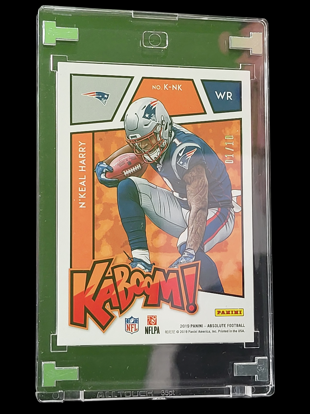 2019 Panini Absolute Kaboom! N'Keal Harry #K-NK Gold RC 01/10