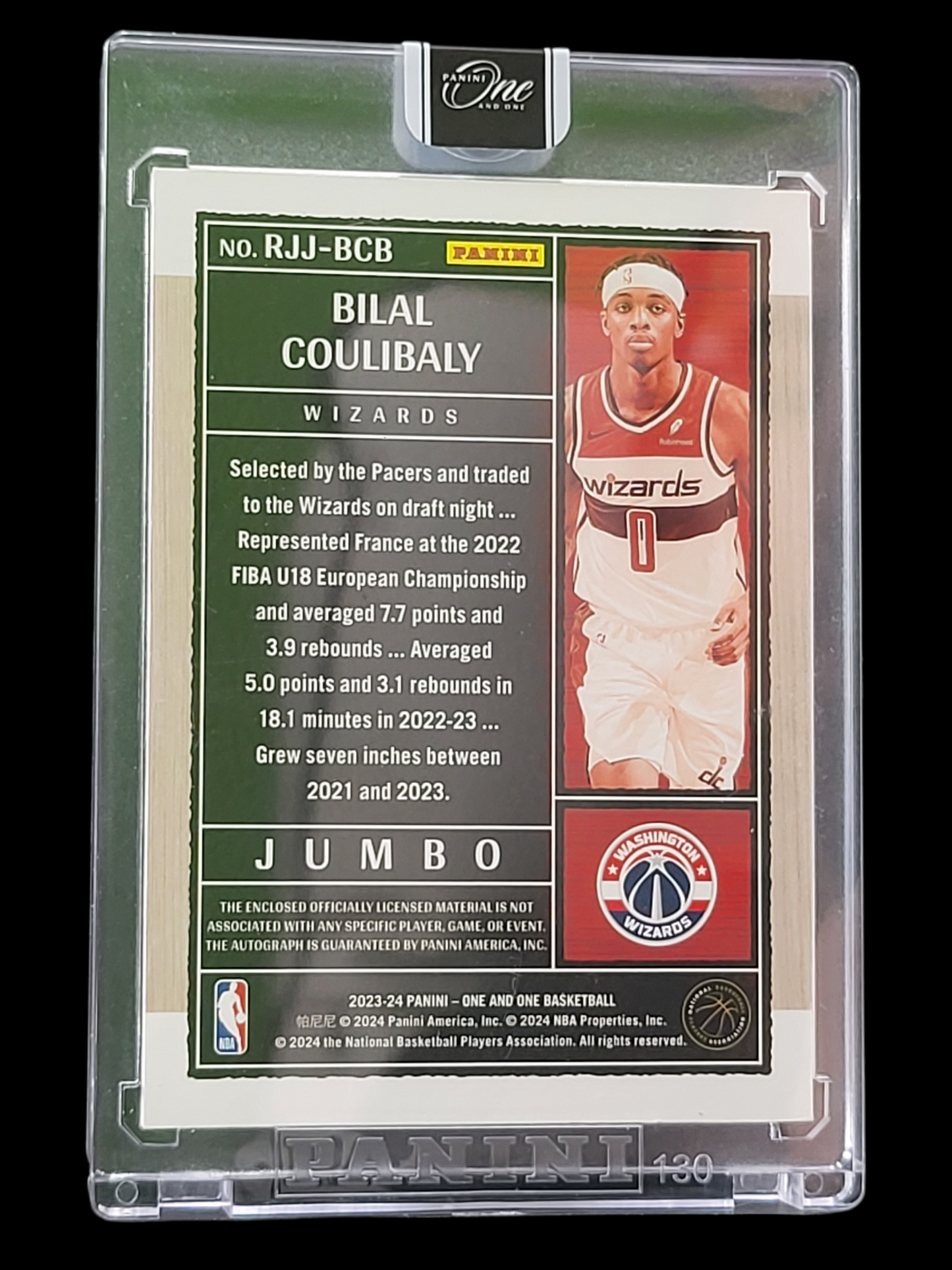 2024 Panini One and One Bilal Coulibaly #RJJ-BCB Jumbo Patch 15/99 RC