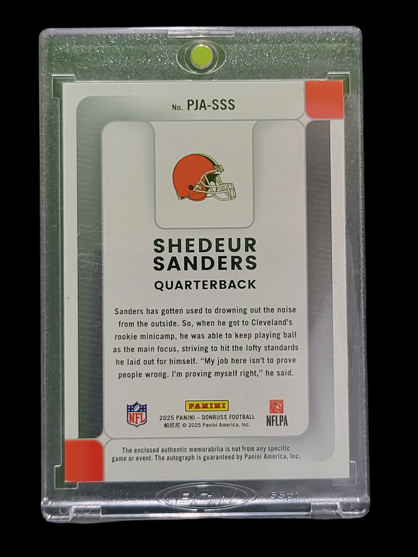2025 Panini Donruss Football Phenom Shedeur Sanders #PJA-SSS 37/99 Memorabilia