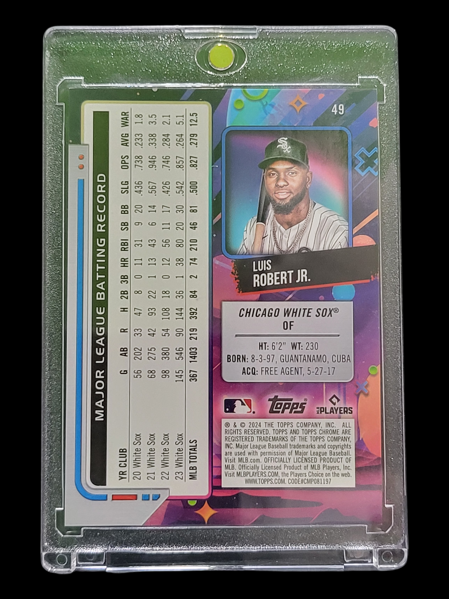 2024 Topps Chrome Cosmic Luis Robert Jr. #49 black Refractor /10