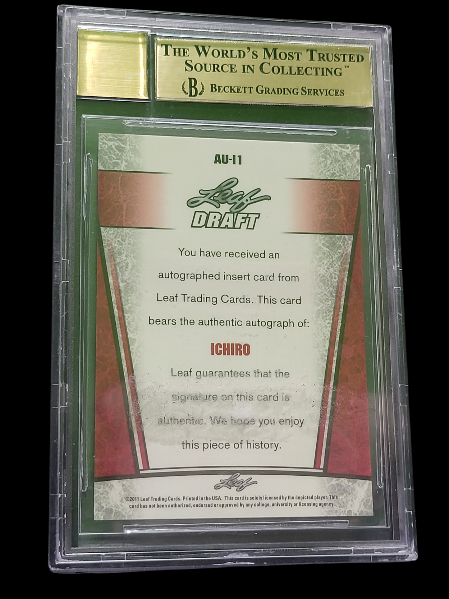 2011 Leaf Metal Draft Ichiro Suzuki #I1 BGS 9.5 Auto 10