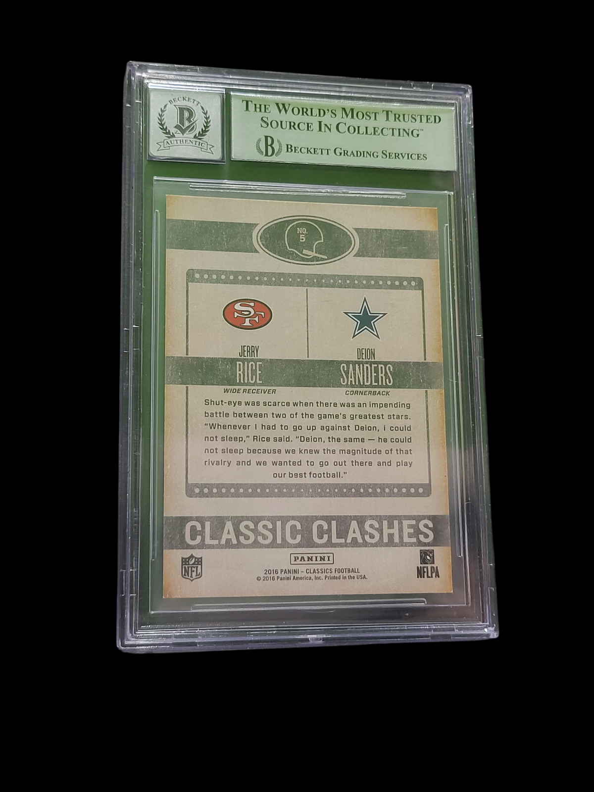 2016 Classics Classic Clashes Jerry Rice Deion Sanders #5 /Jerry BGS 0