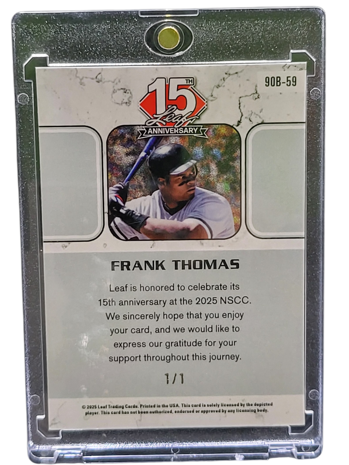 2025 Leaf 15th Anniversary Frank Thomas #90B-59 Gold 1/1
