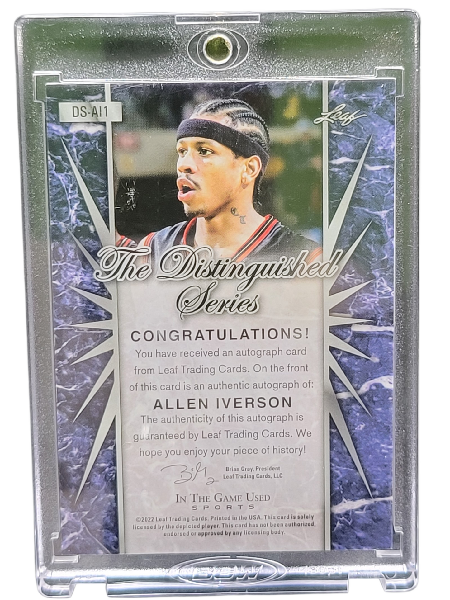 2022 Leaf In The Game Used Sports The Distinguished Series Allen Iverson #DS-AI1