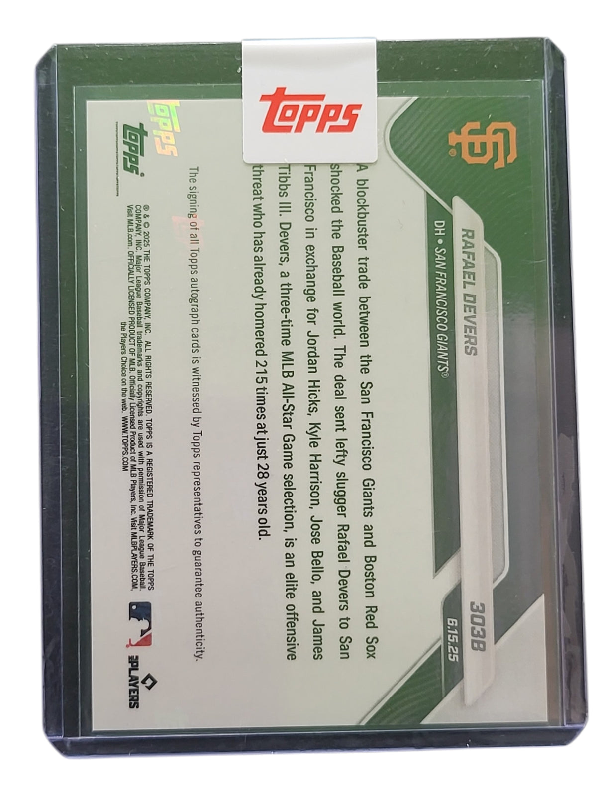 2025 Topps Now Rafael Devers #303B Red 2 / 5
