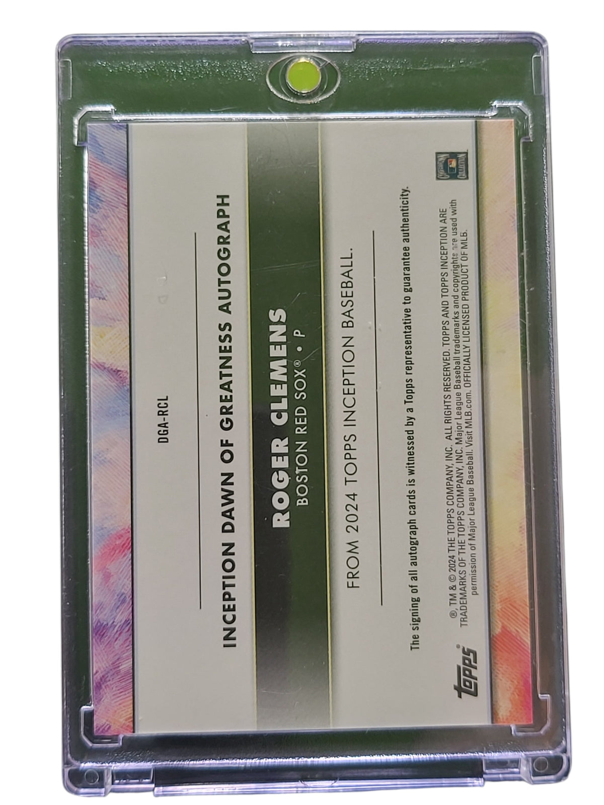 2024 Topps Inception Dawn of Greatness Roger Clemens #DGA-RCL