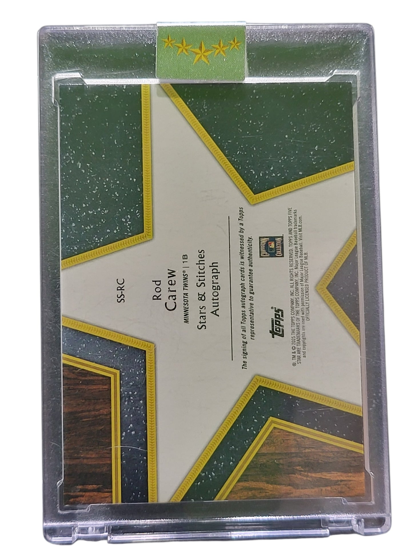 2025 Topps Five Star Stars & Stitches Rod Carew #SS-RC Green
