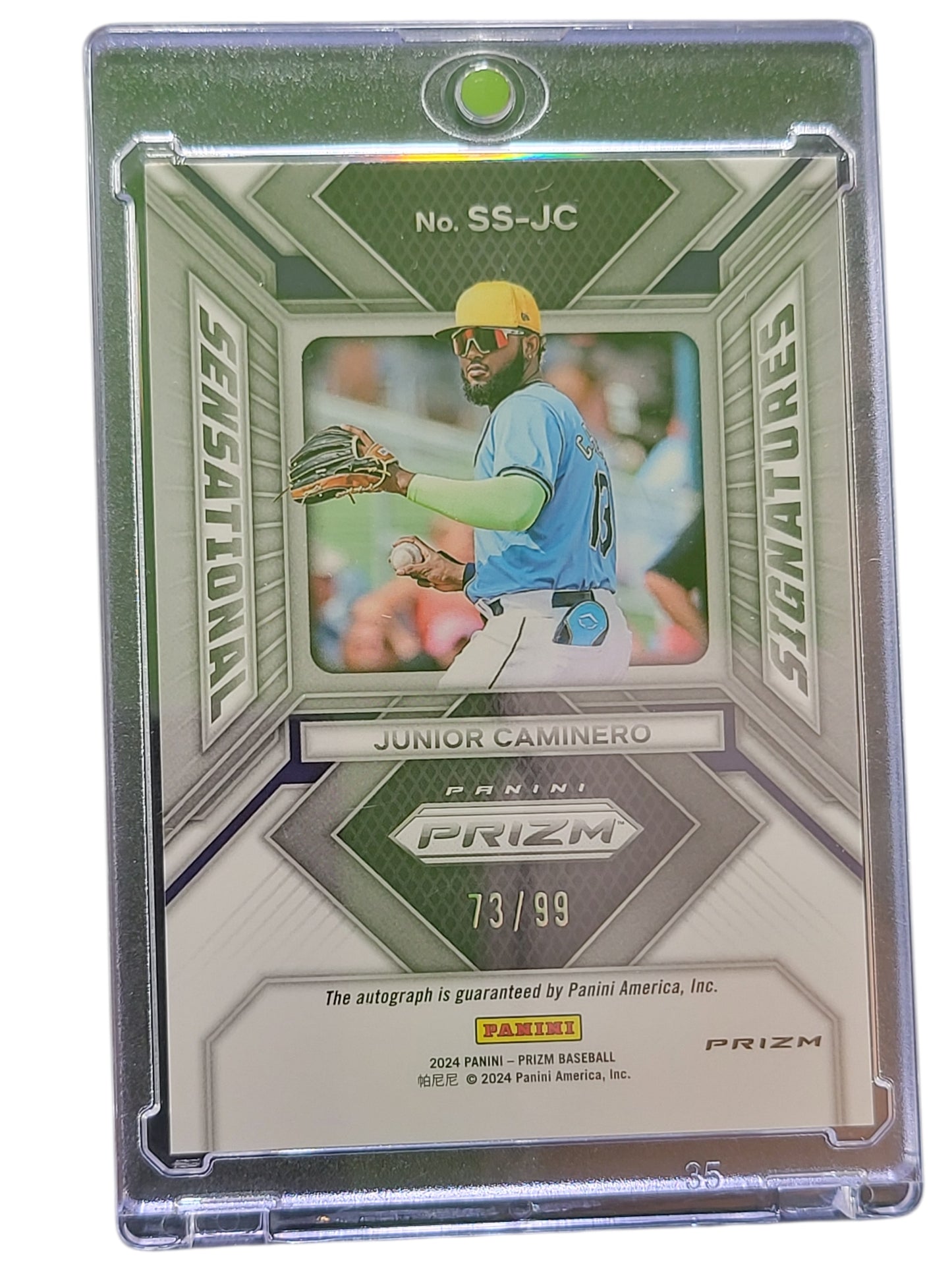 2024 Panini Prizm Sensational Signatures Junior Caminero #SS-JC Red 73/99 RC