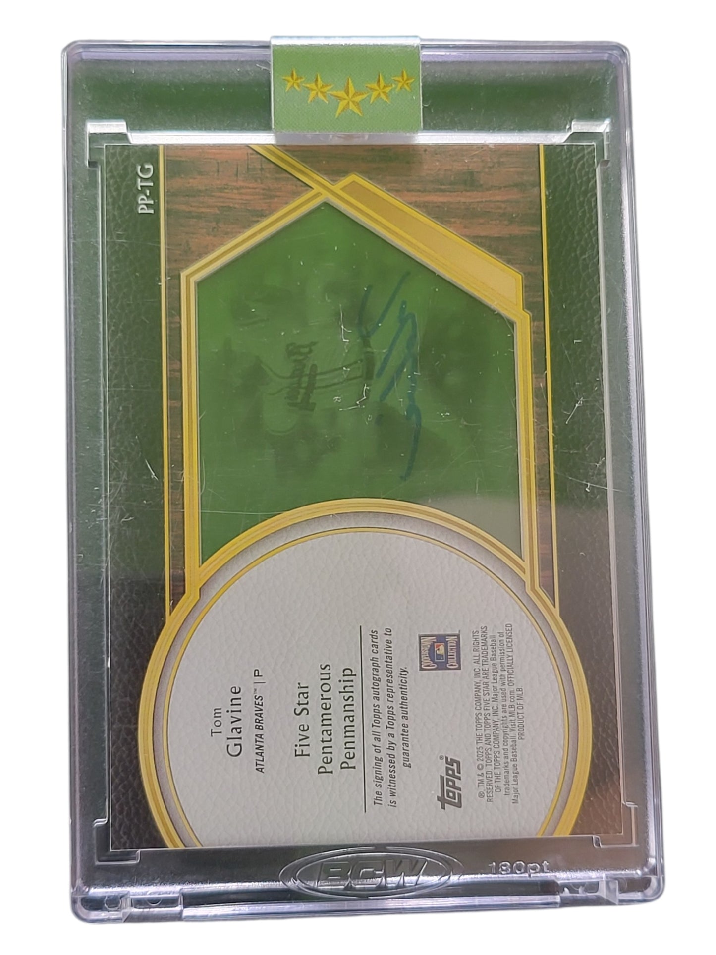 2025 Topps Five Star Pentamerous Penmanship Tom Glavine #PP-TG Green 25/25