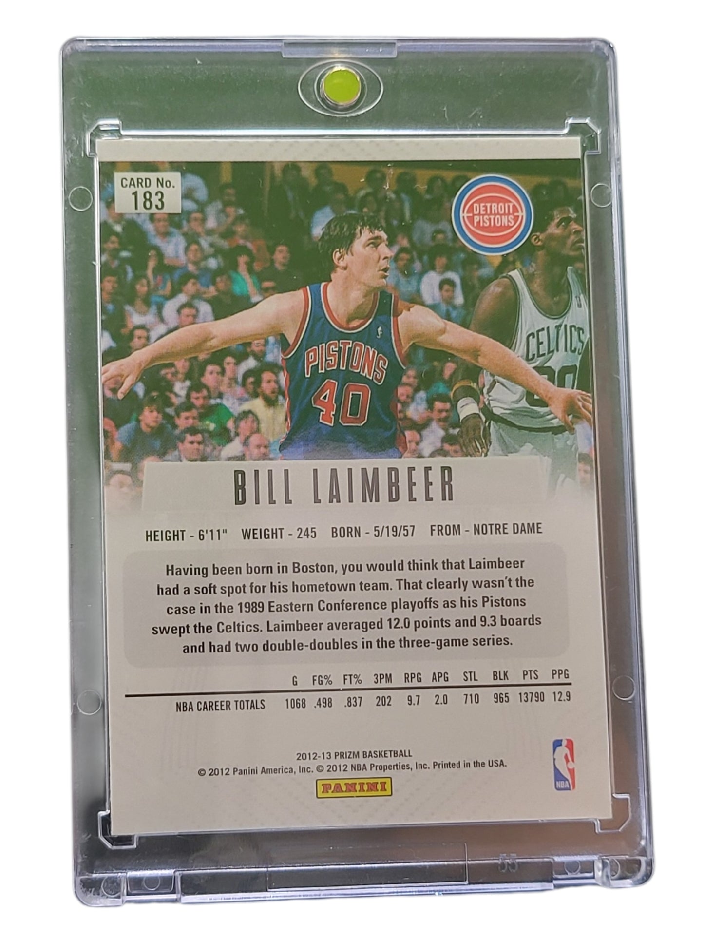 2012 Panini Prizm Bill Laimbeer #183 Green