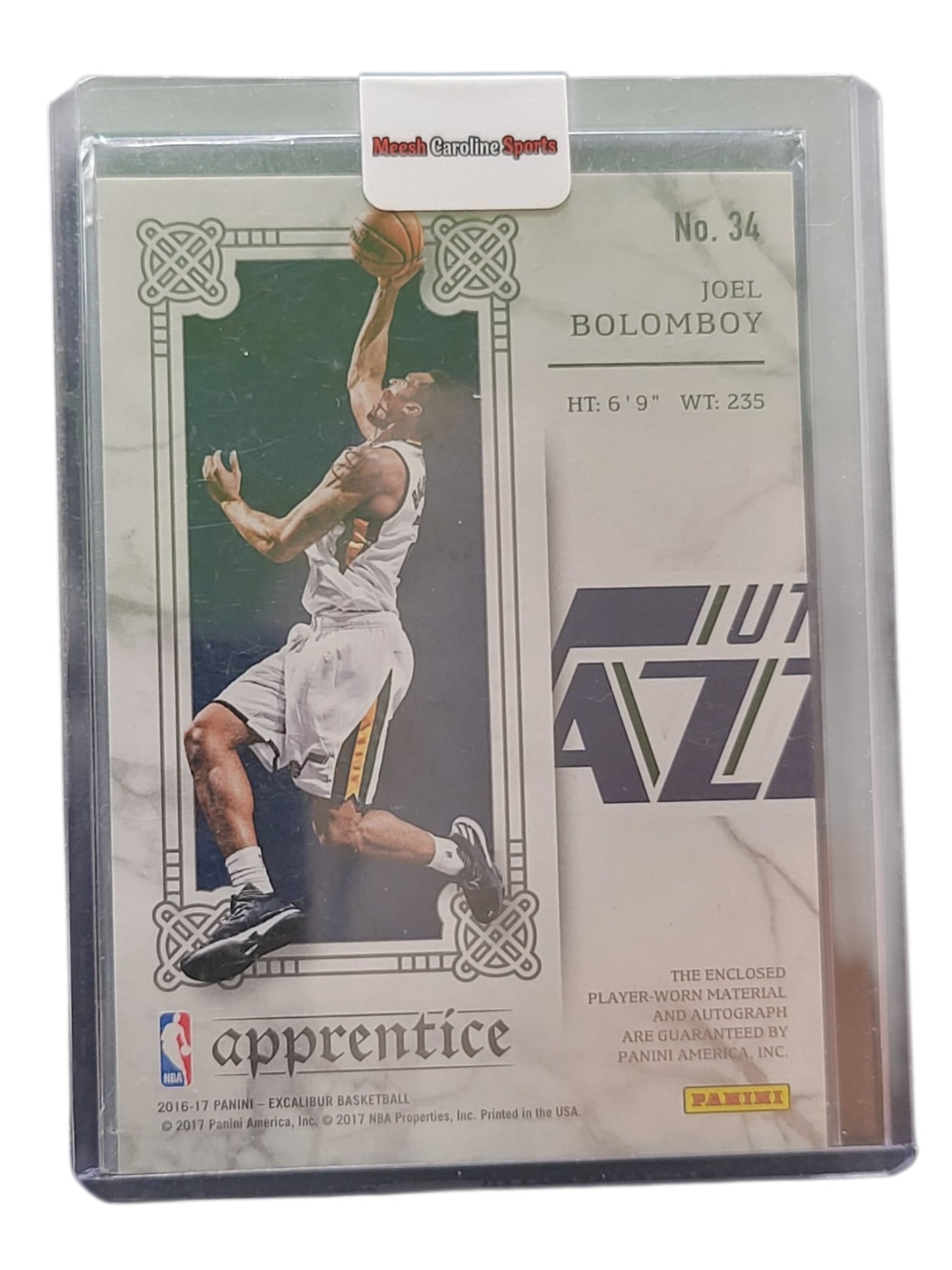 2017 Panini Excalibur Apprentice Joel Bolomboy #34 Jersey Patch