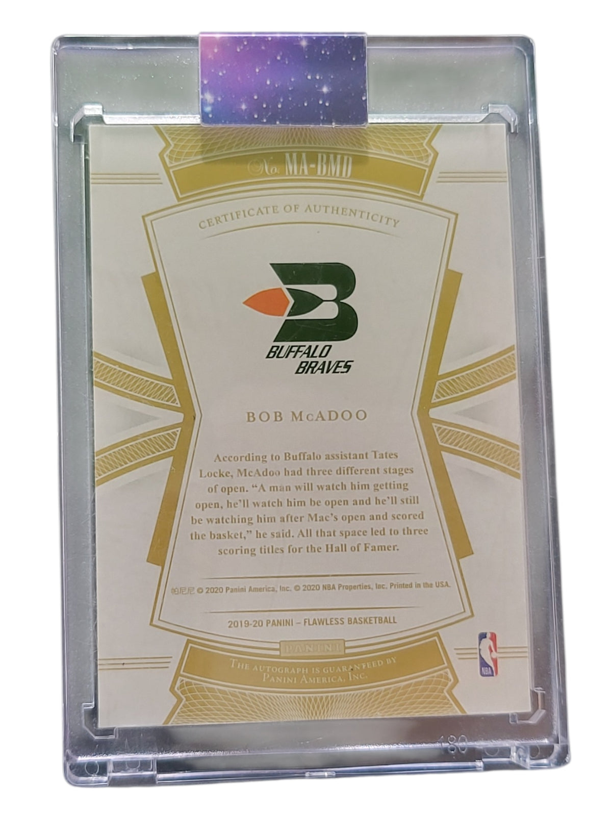 2020 Panini Flawless Momentous Bob McAdoo #MA-BMD 06/10