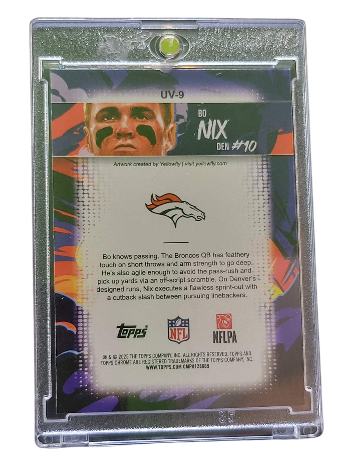2025 Topps Chrome Ultraviolet Bo Nix #UV-9
