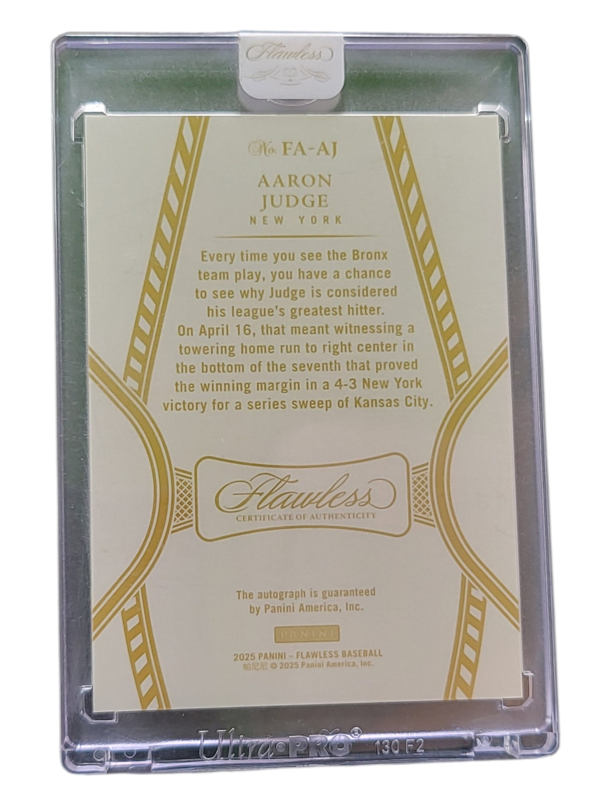 2025 Panini Flawless Aaron Judge #FA-AJ 04/25