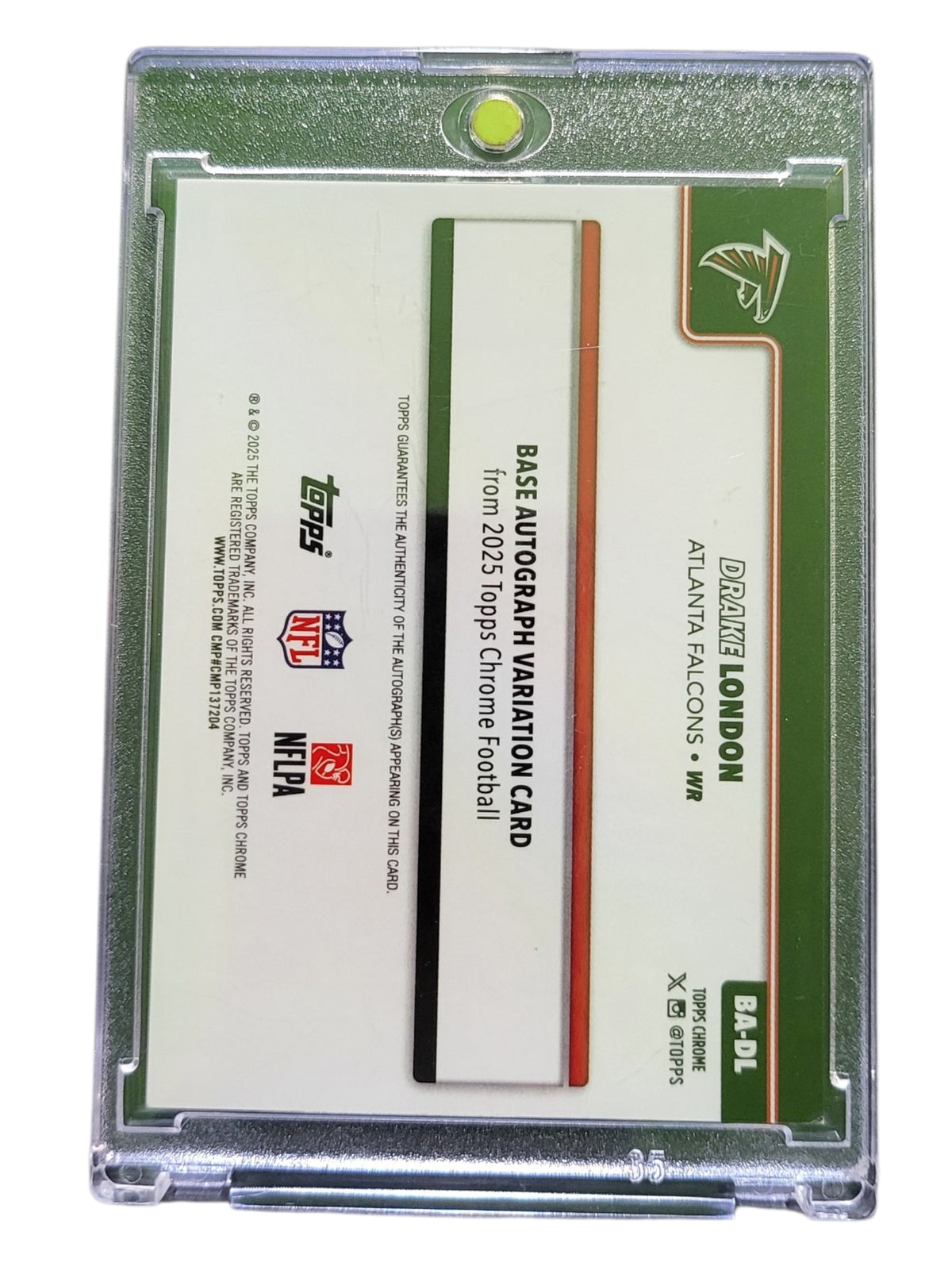 2025 Topps Chrome Drake London #BA-DL Green Wave 072/299