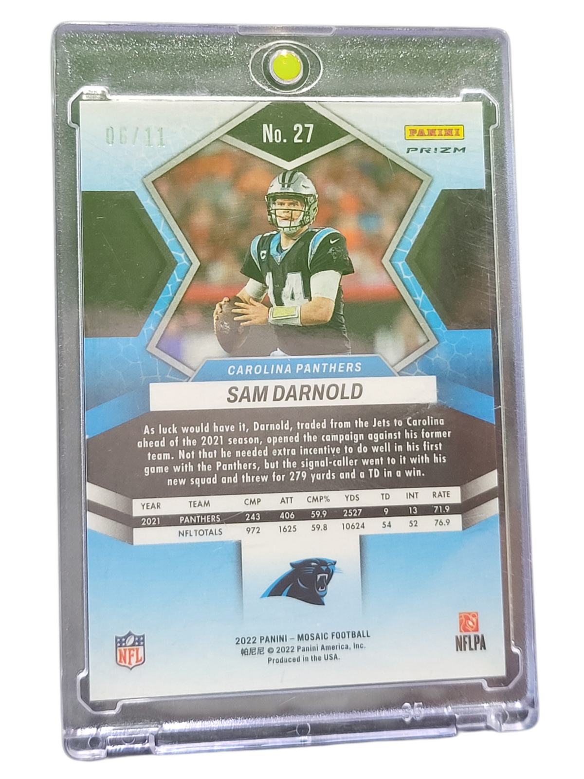 2022 Panini Mosaic Prizm Sam Darnold #27 Pink 06/11